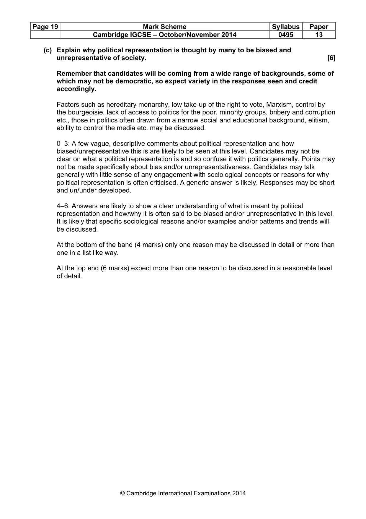 Mark scheme, page 19 of 23