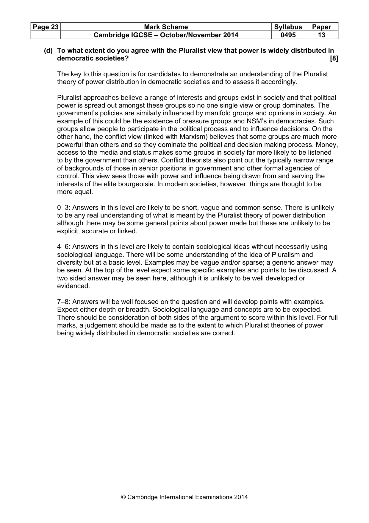 Mark scheme, page 23 of 23
