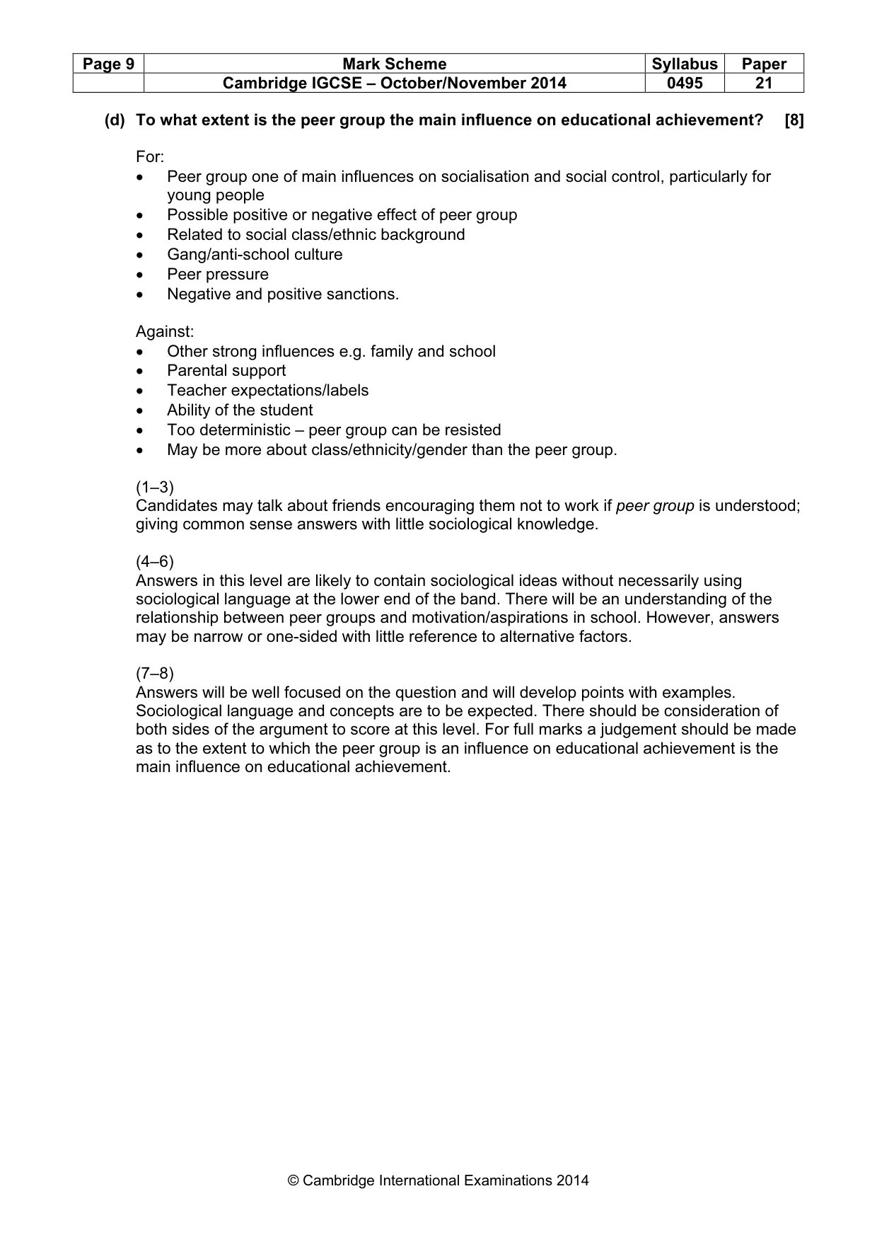 Mark scheme, page 9 of 17