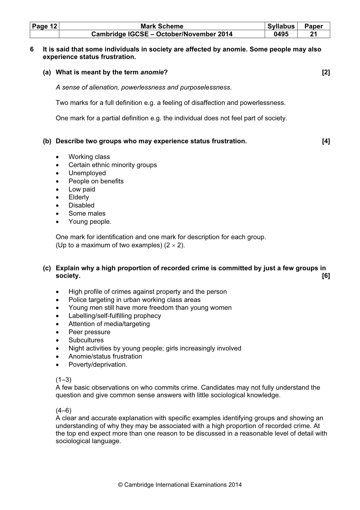 Mark scheme, page 12 of 17