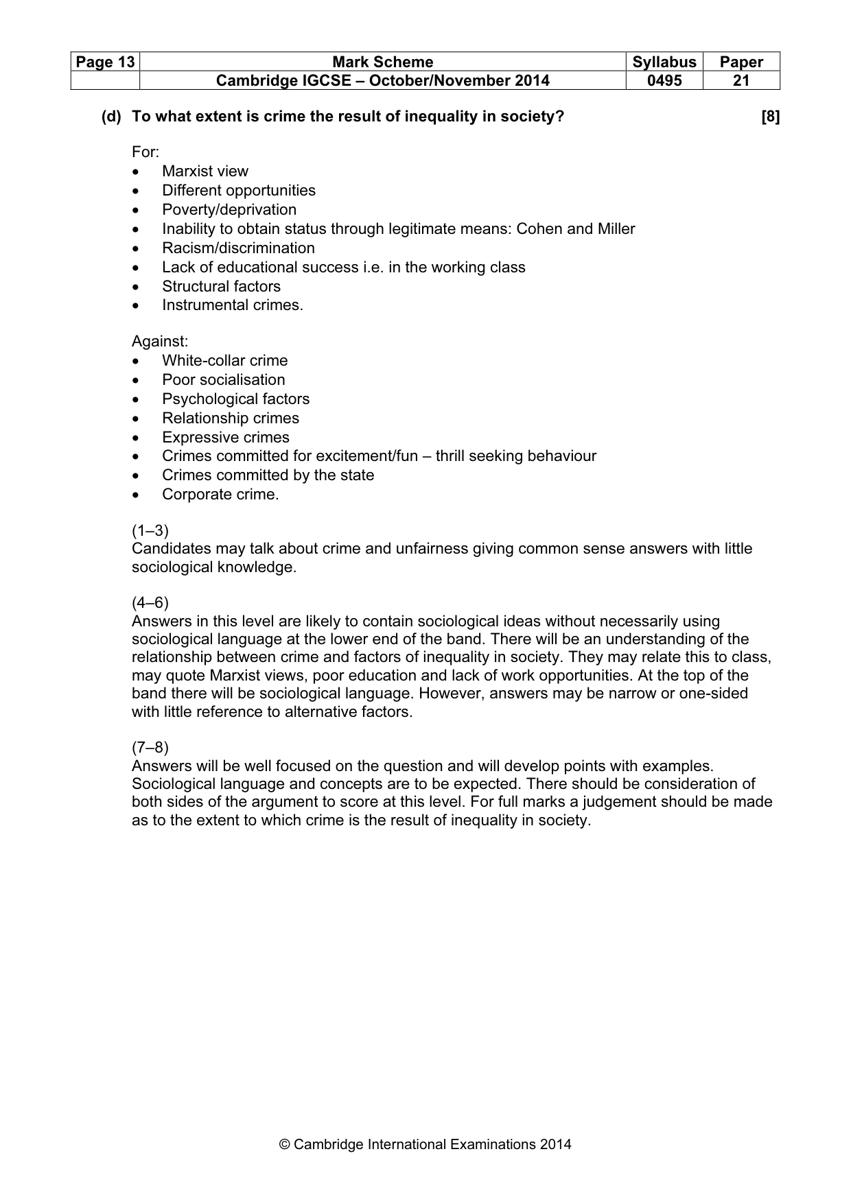 Mark scheme, page 13 of 17