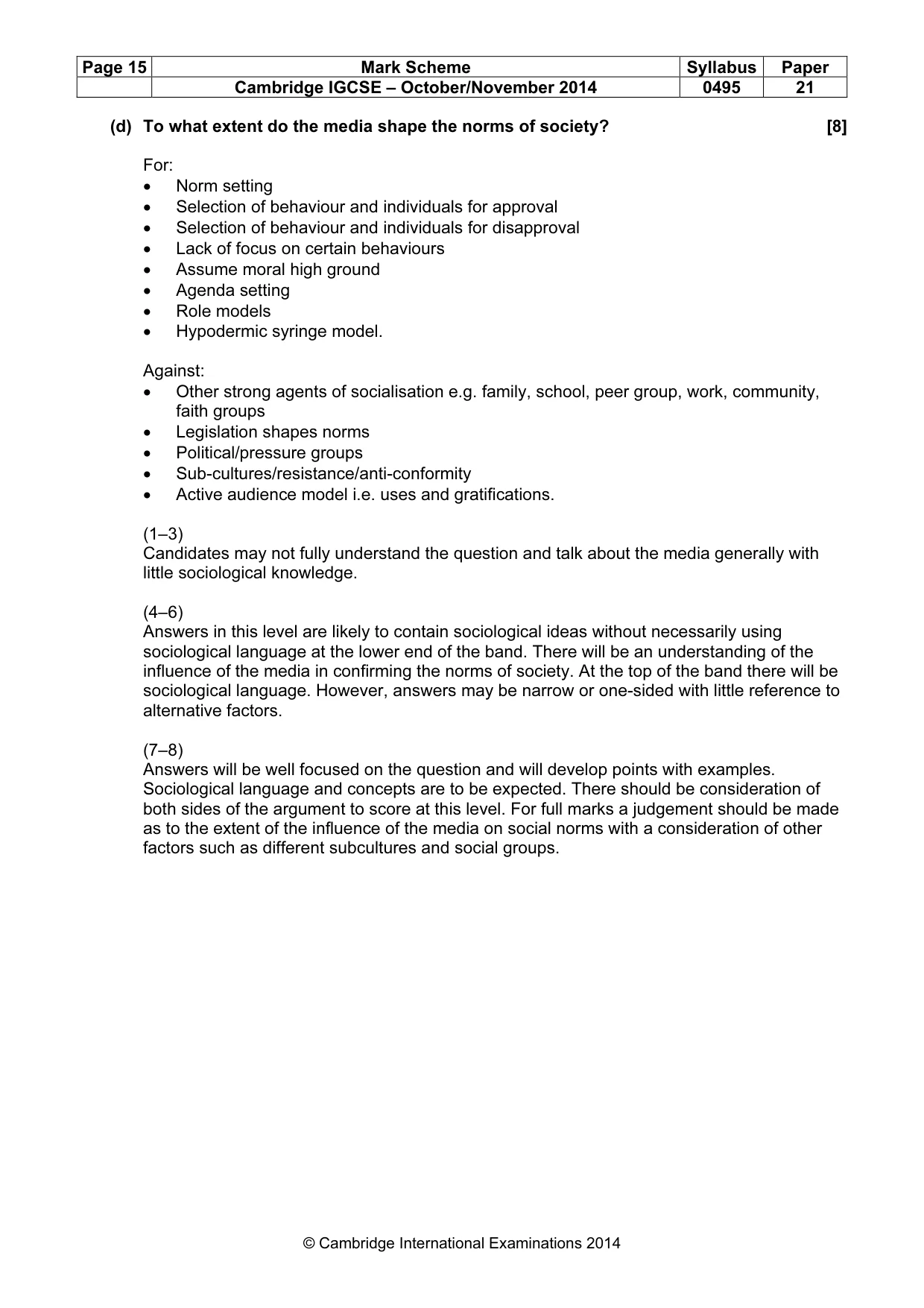 Mark scheme, page 15 of 17