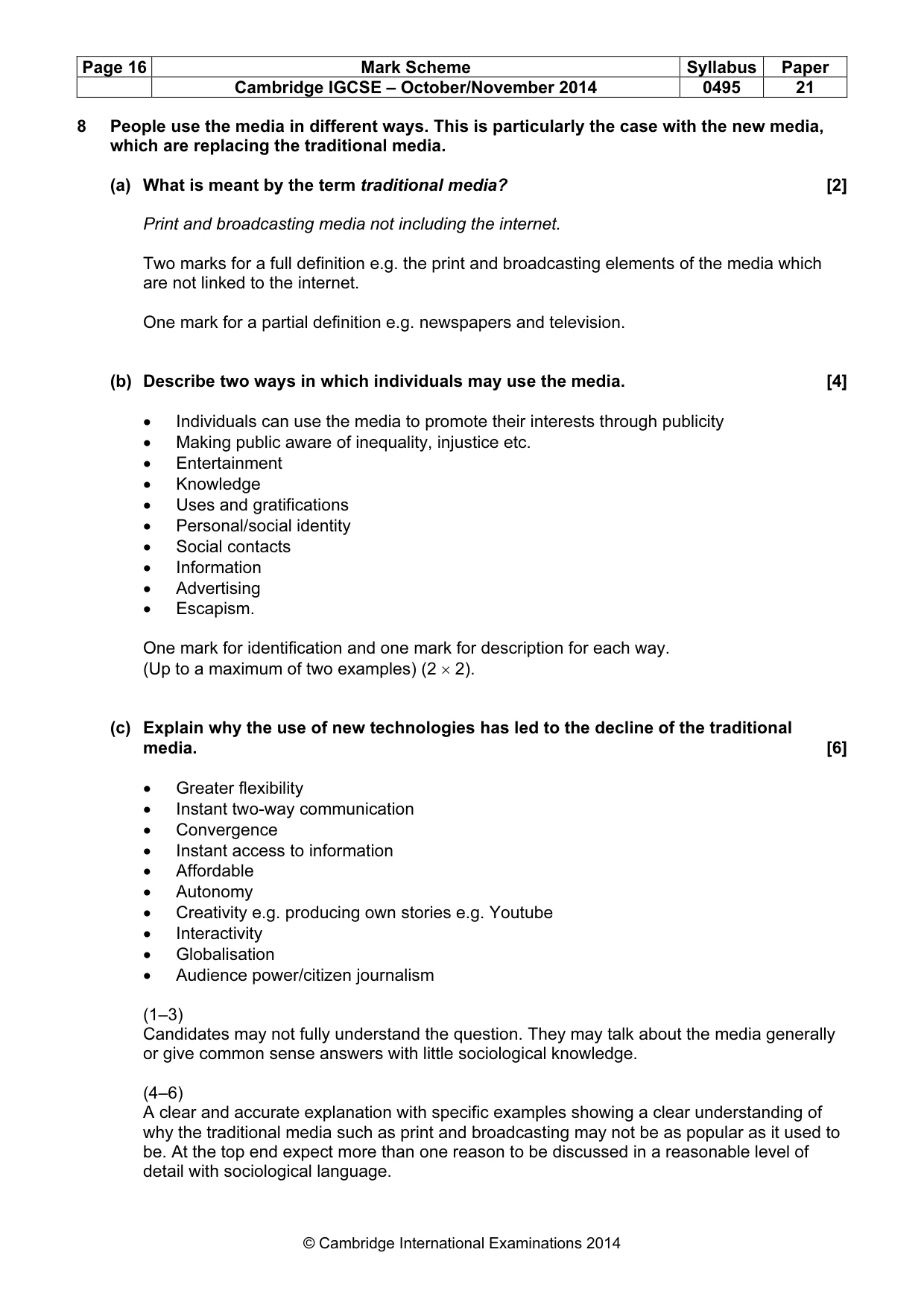 Mark scheme, page 16 of 17