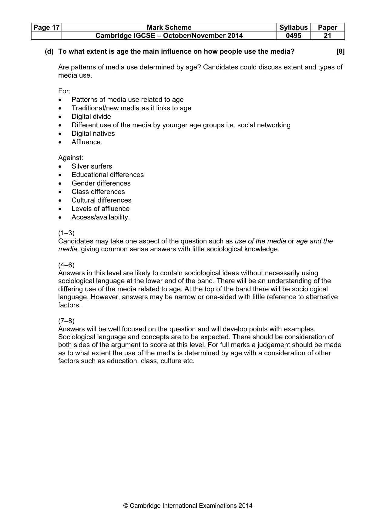Mark scheme, page 17 of 17