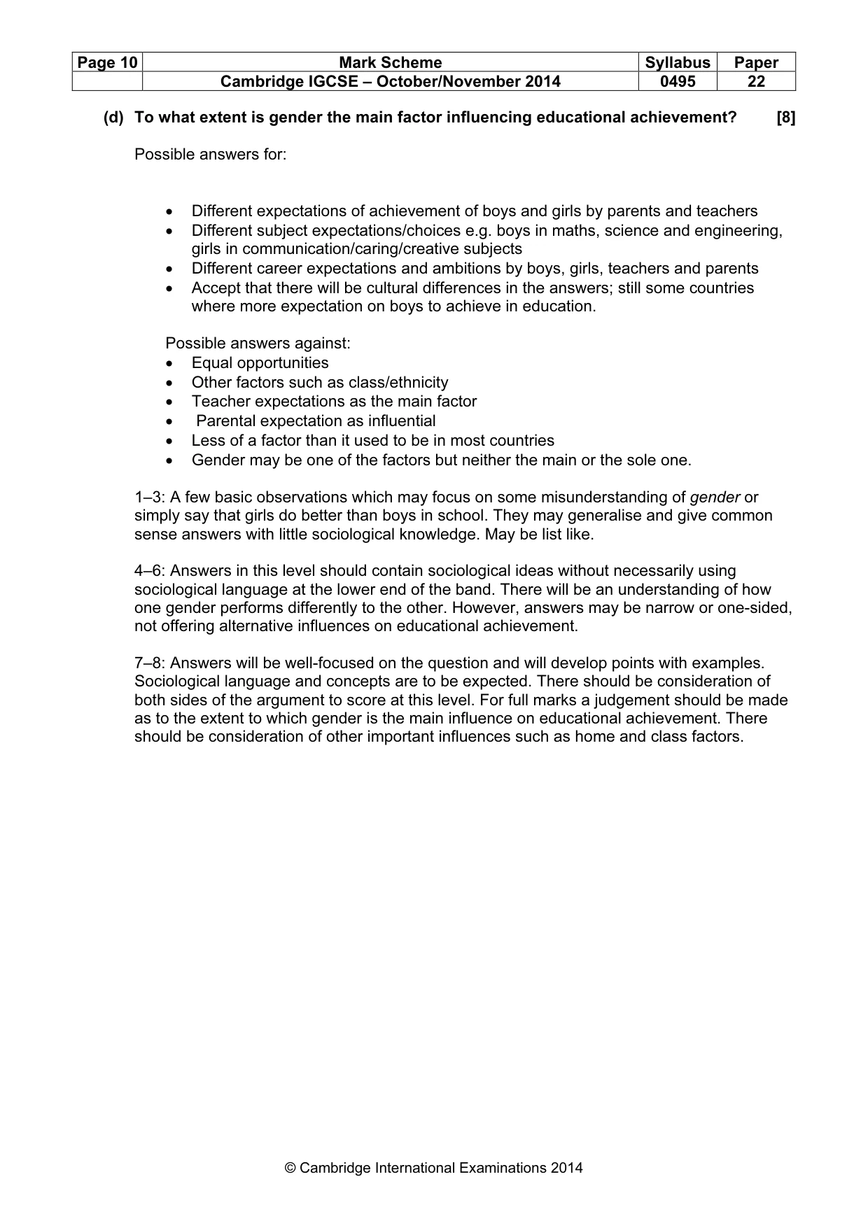 Mark scheme, page 10 of 20