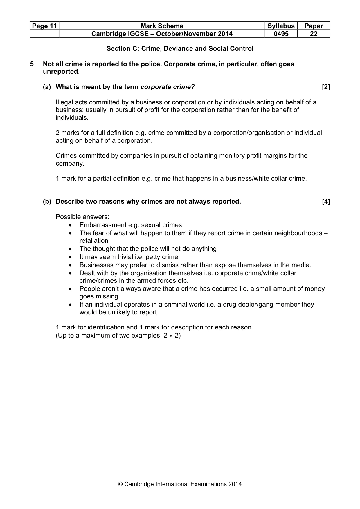 Mark scheme, page 11 of 20