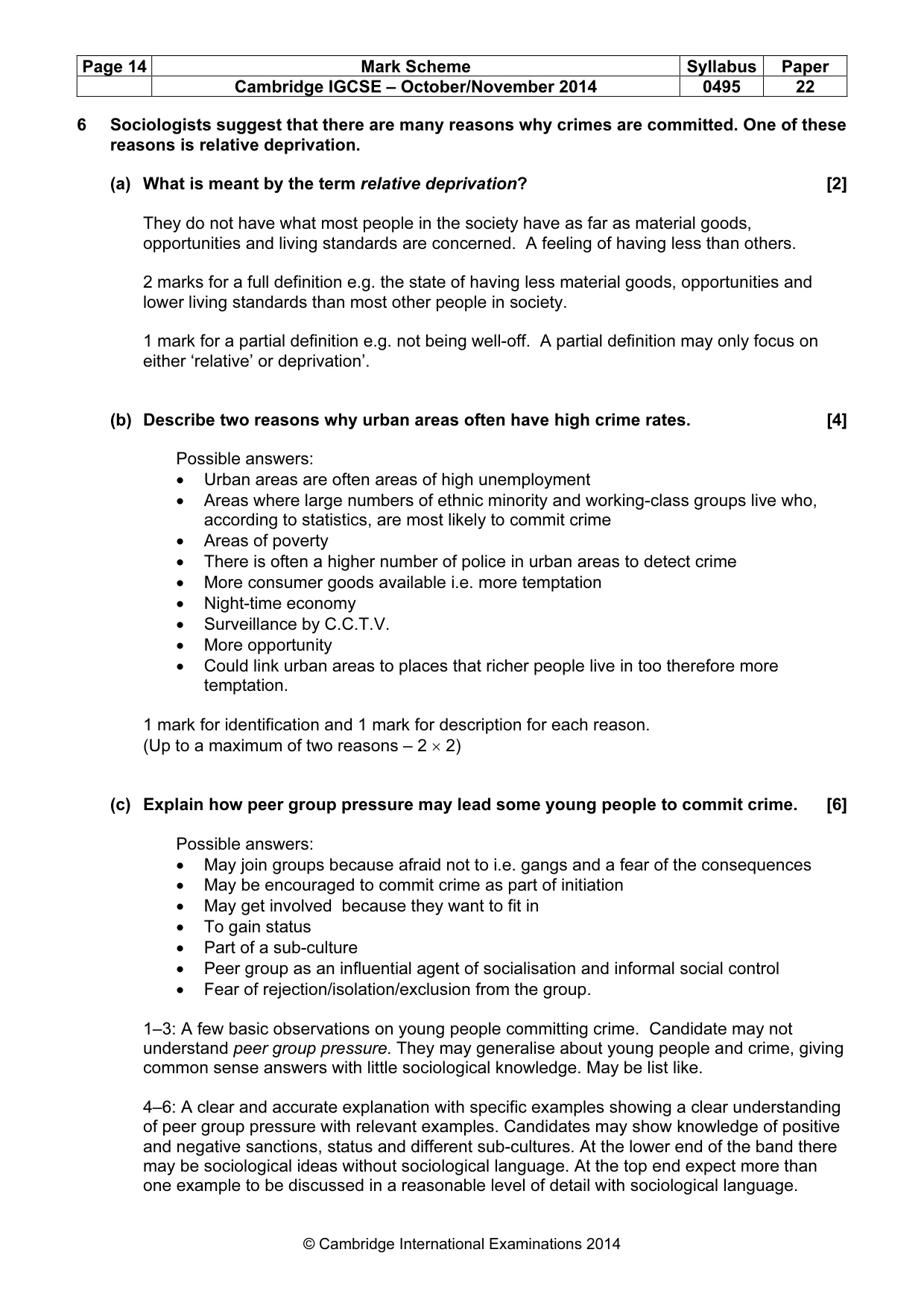 Mark scheme, page 14 of 20