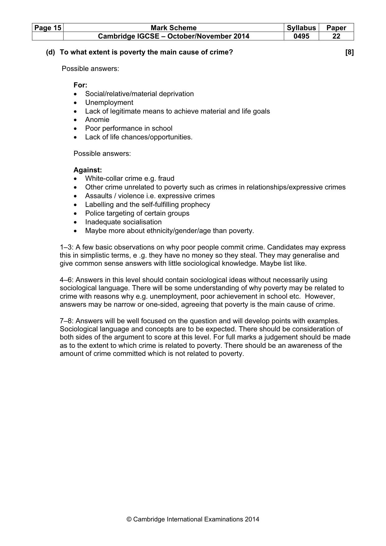 Mark scheme, page 15 of 20