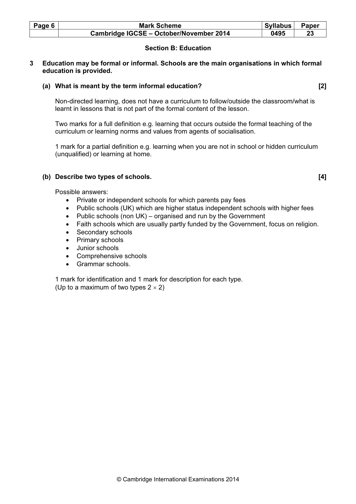 Mark scheme, page 6 of 20