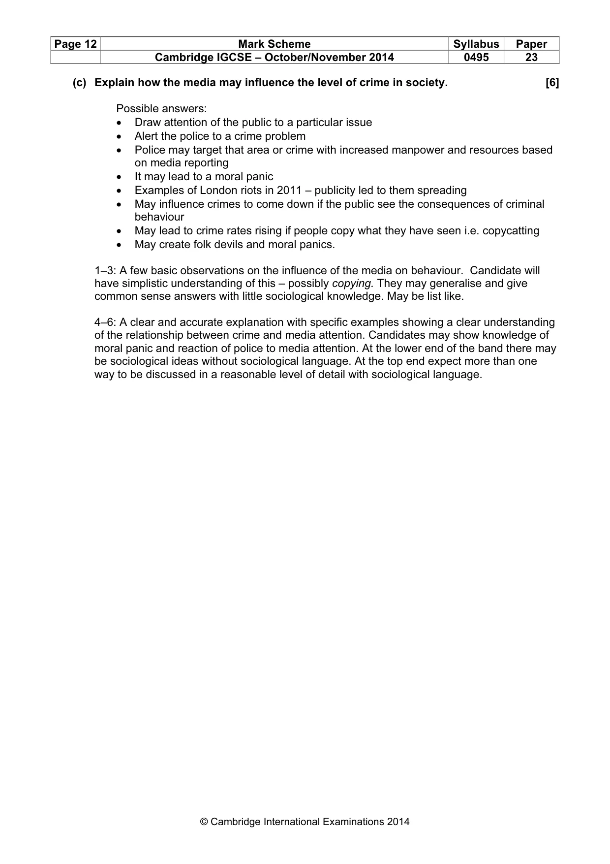 Mark scheme, page 12 of 20