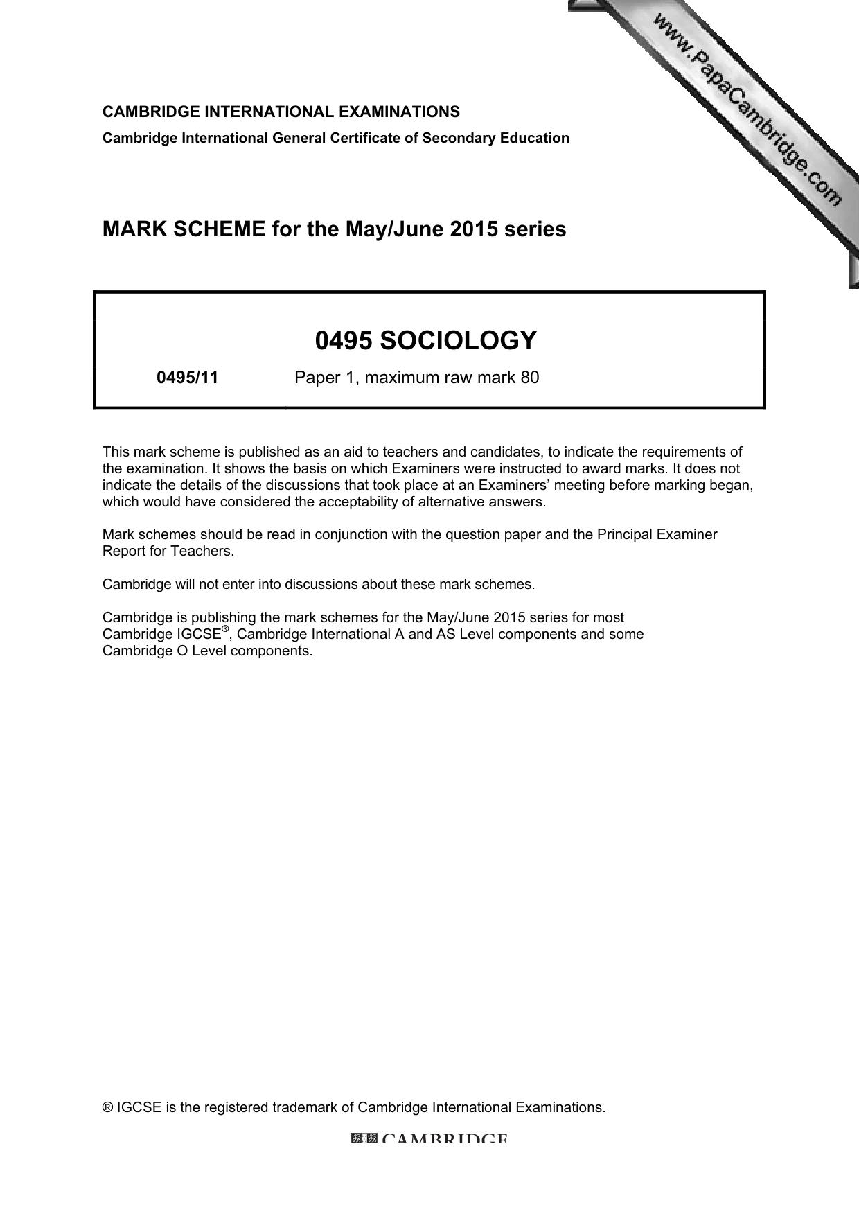 Mark scheme, page 1 of 15