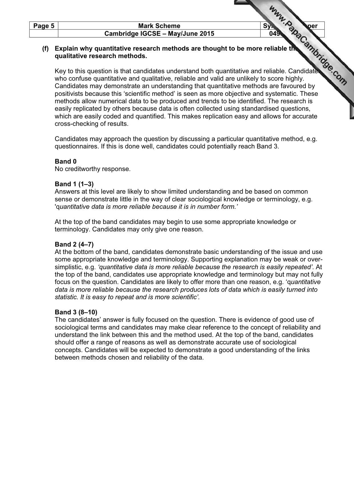 Mark scheme, page 5 of 15