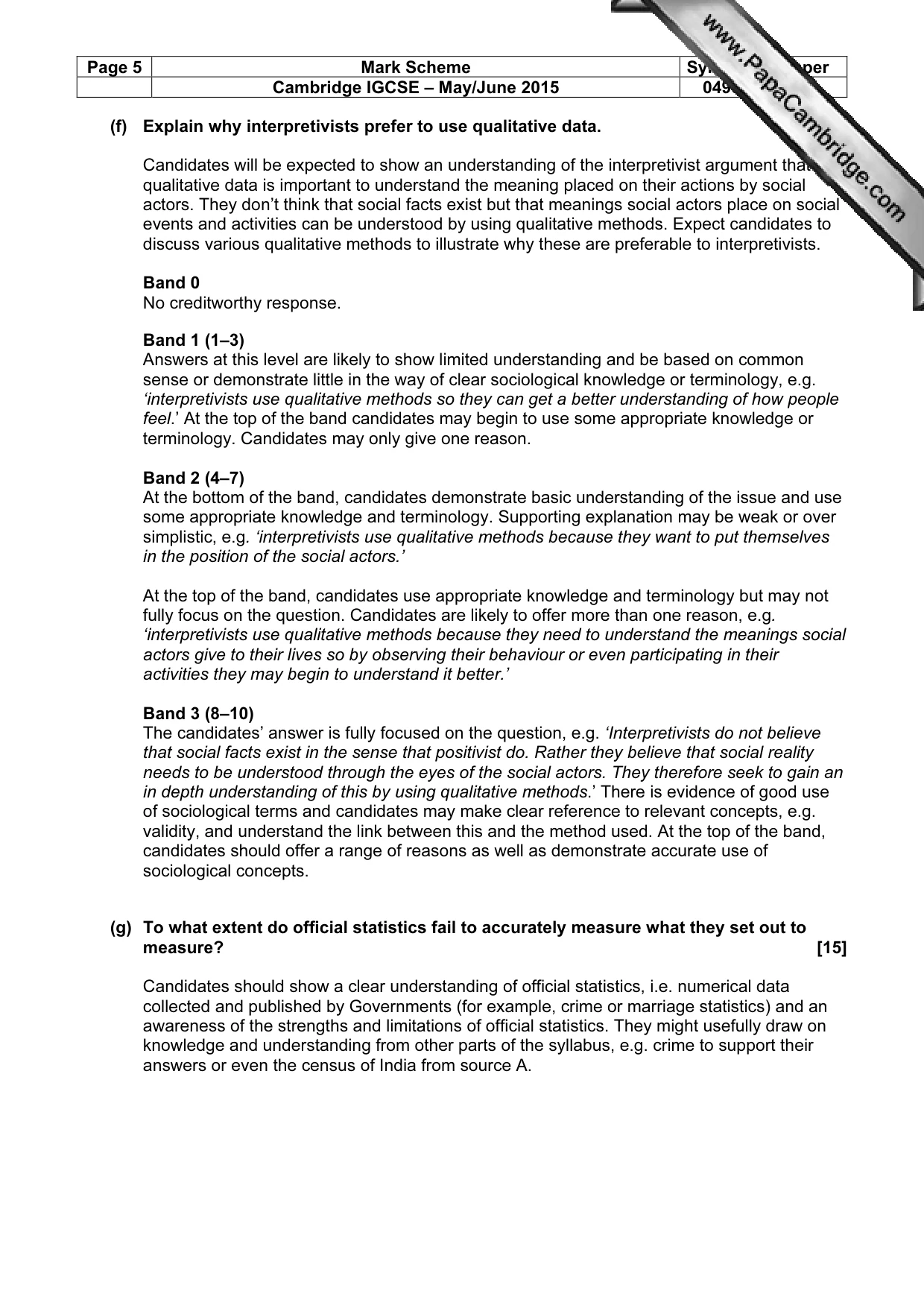 Mark scheme, page 5 of 16