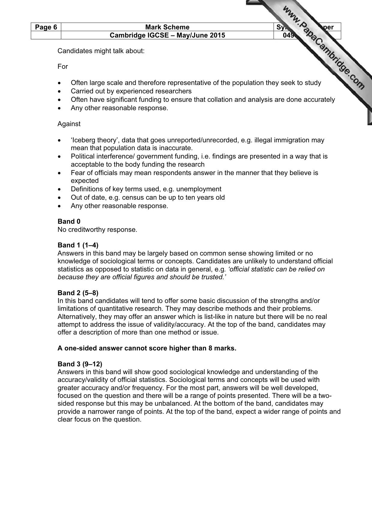 Mark scheme, page 6 of 16
