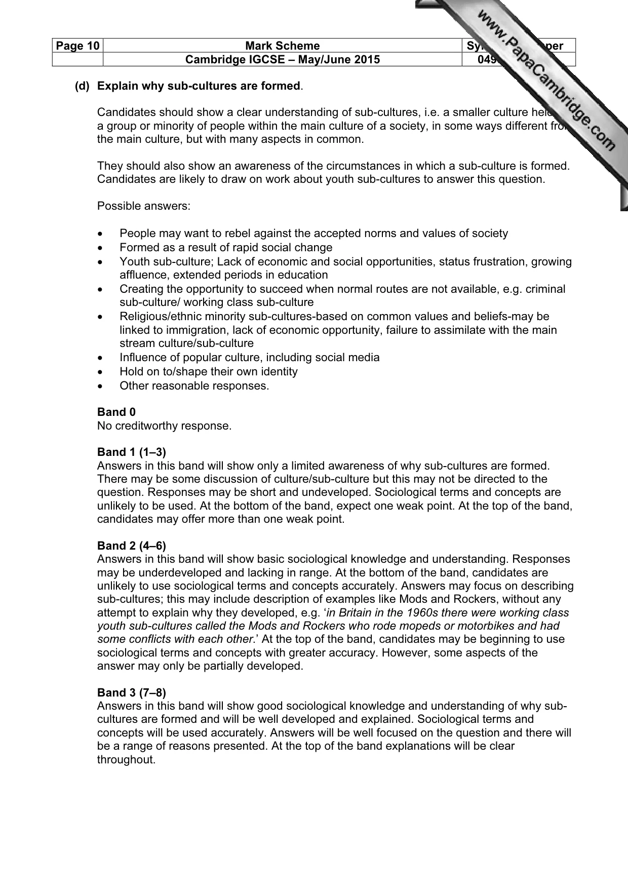 Mark scheme, page 10 of 16