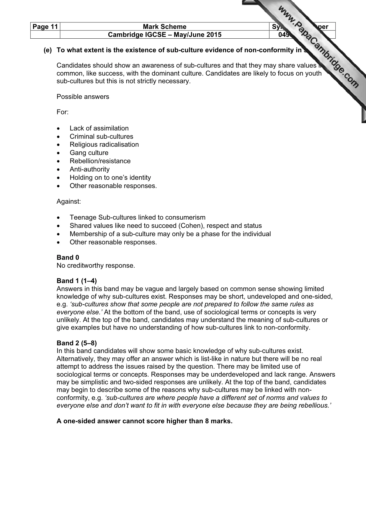 Mark scheme, page 11 of 16