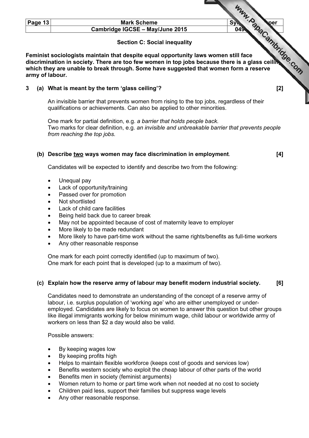 Mark scheme, page 13 of 16