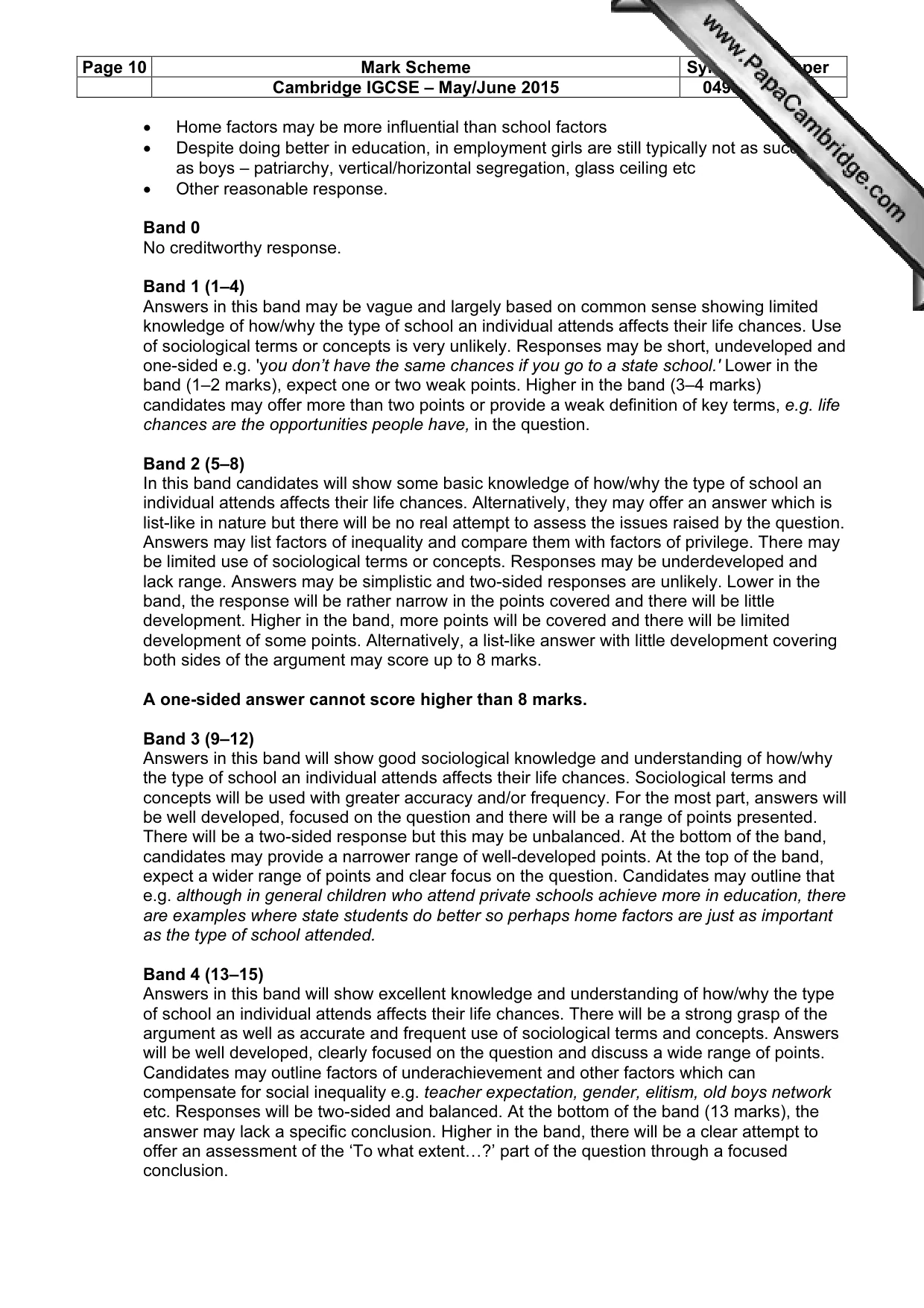 Mark scheme, page 10 of 19
