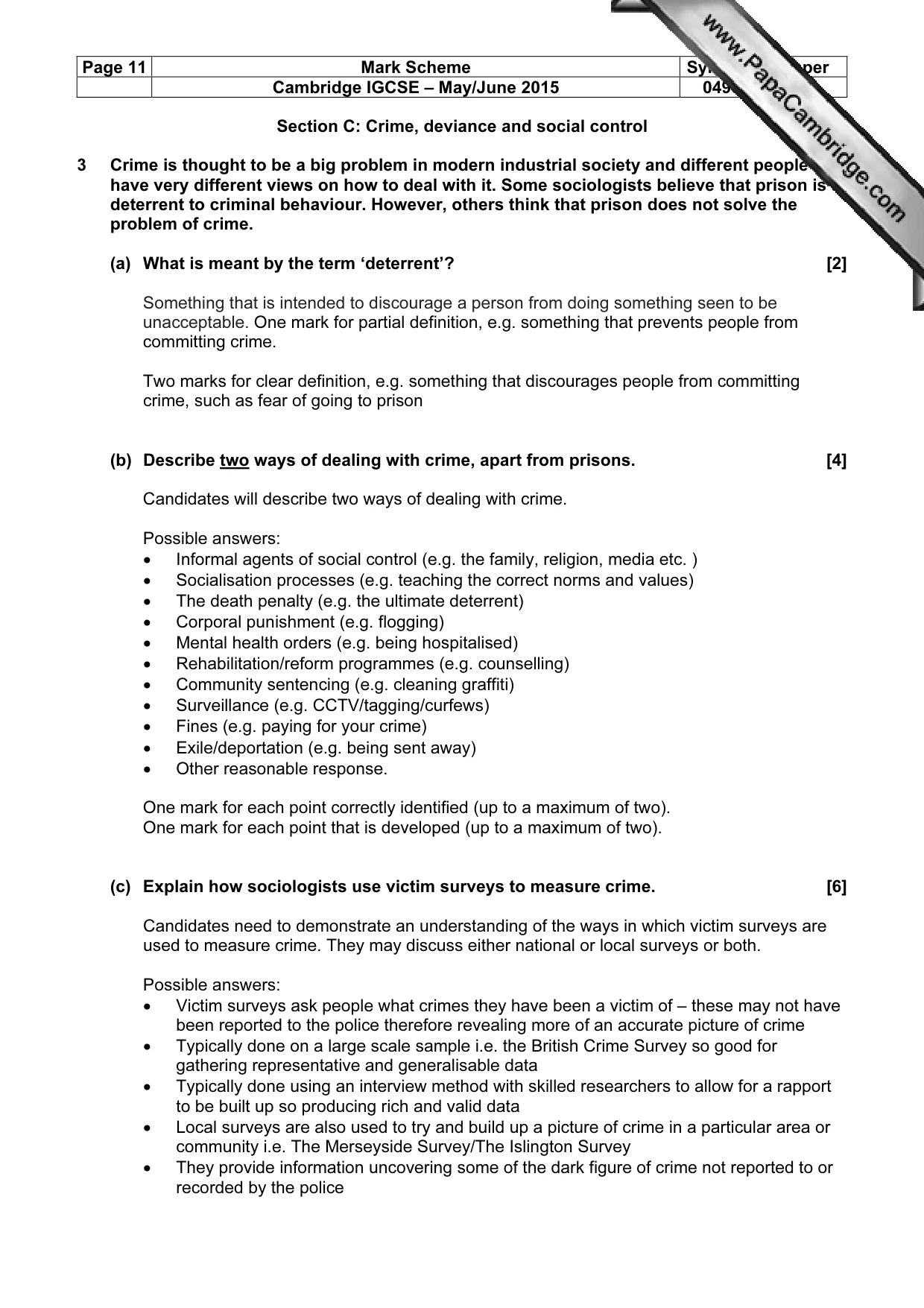 Mark scheme, page 11 of 19