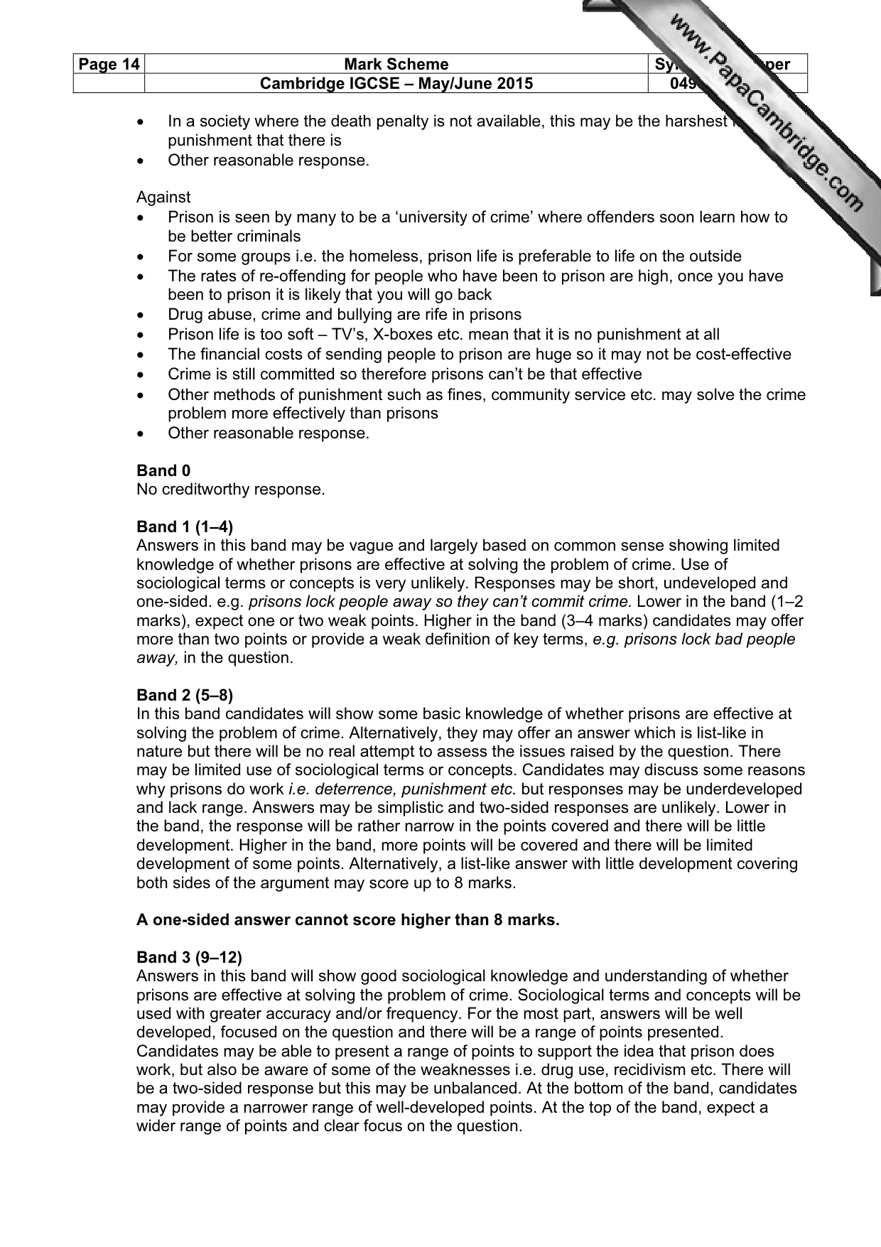 Mark scheme, page 14 of 19