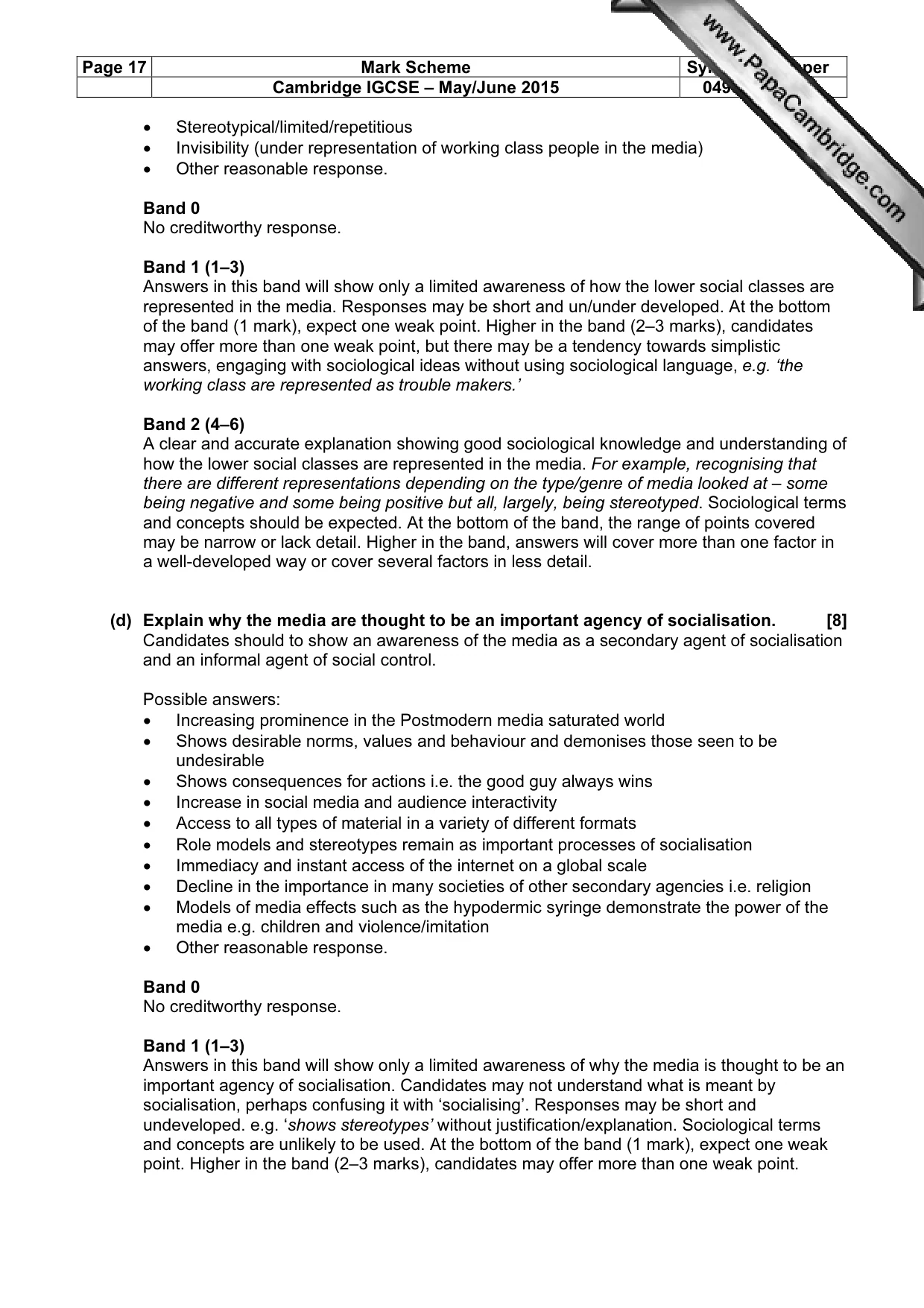 Mark scheme, page 17 of 19