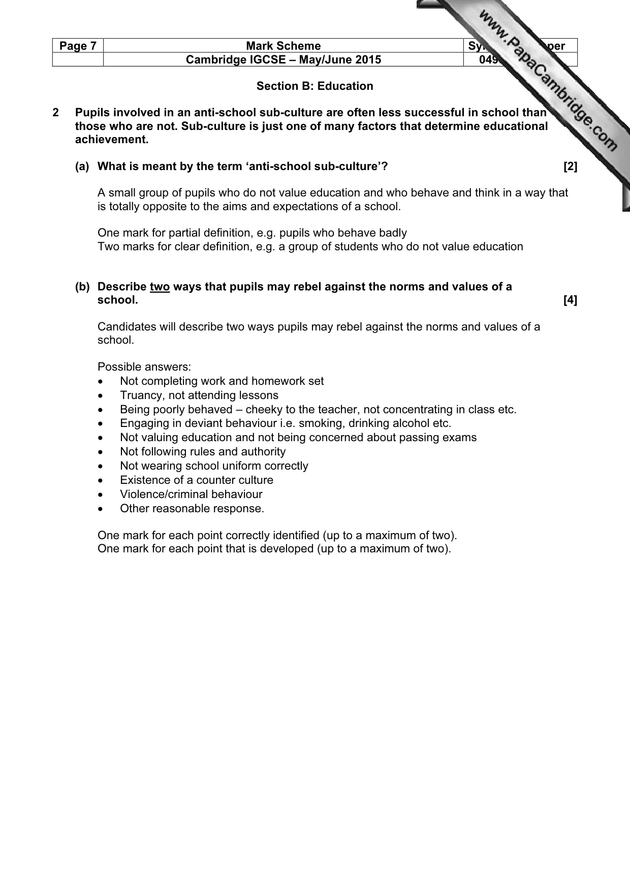 Mark scheme, page 7 of 22