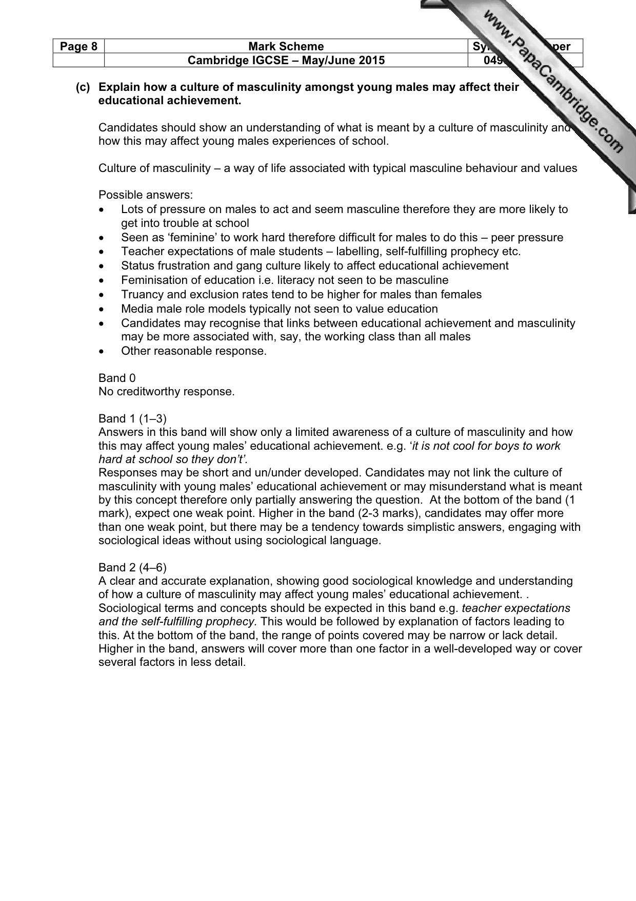 Mark scheme, page 8 of 22