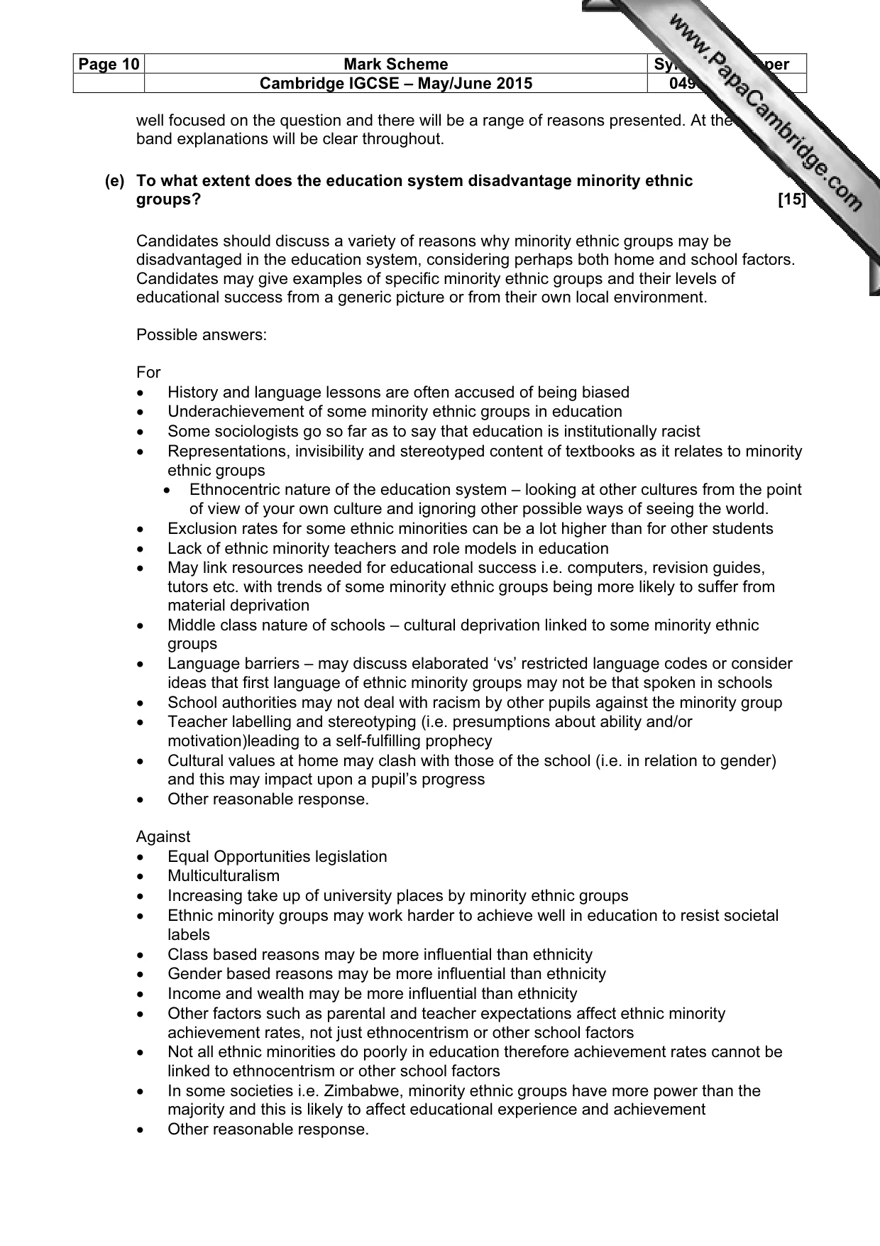 Mark scheme, page 10 of 22