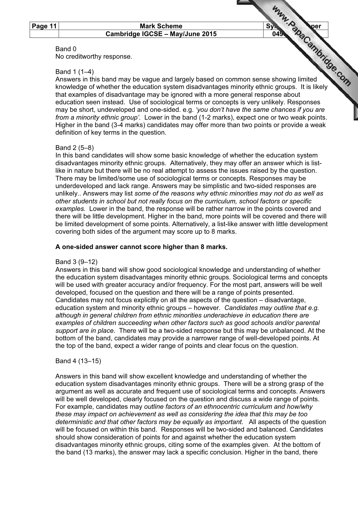 Mark scheme, page 11 of 22