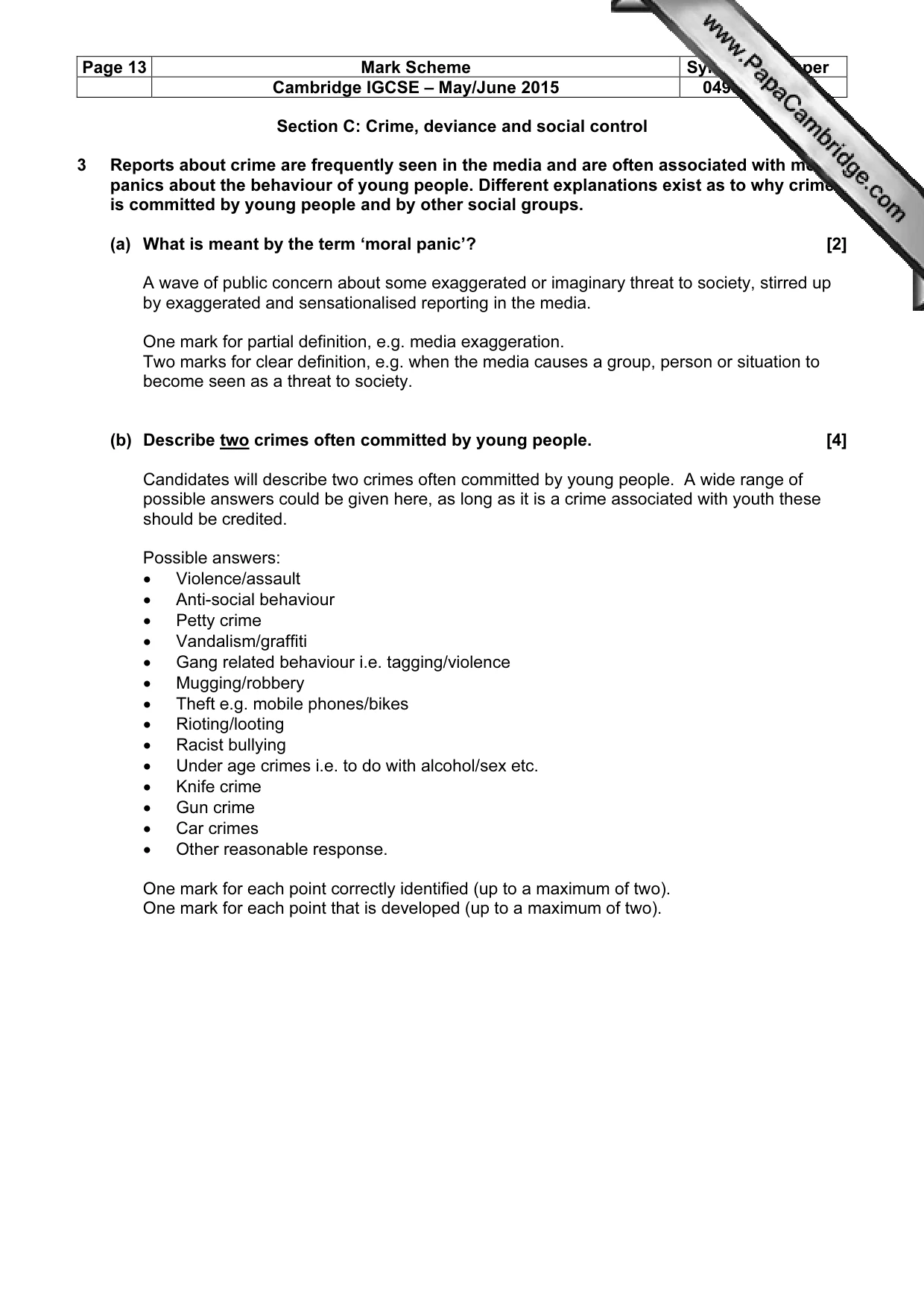 Mark scheme, page 13 of 22