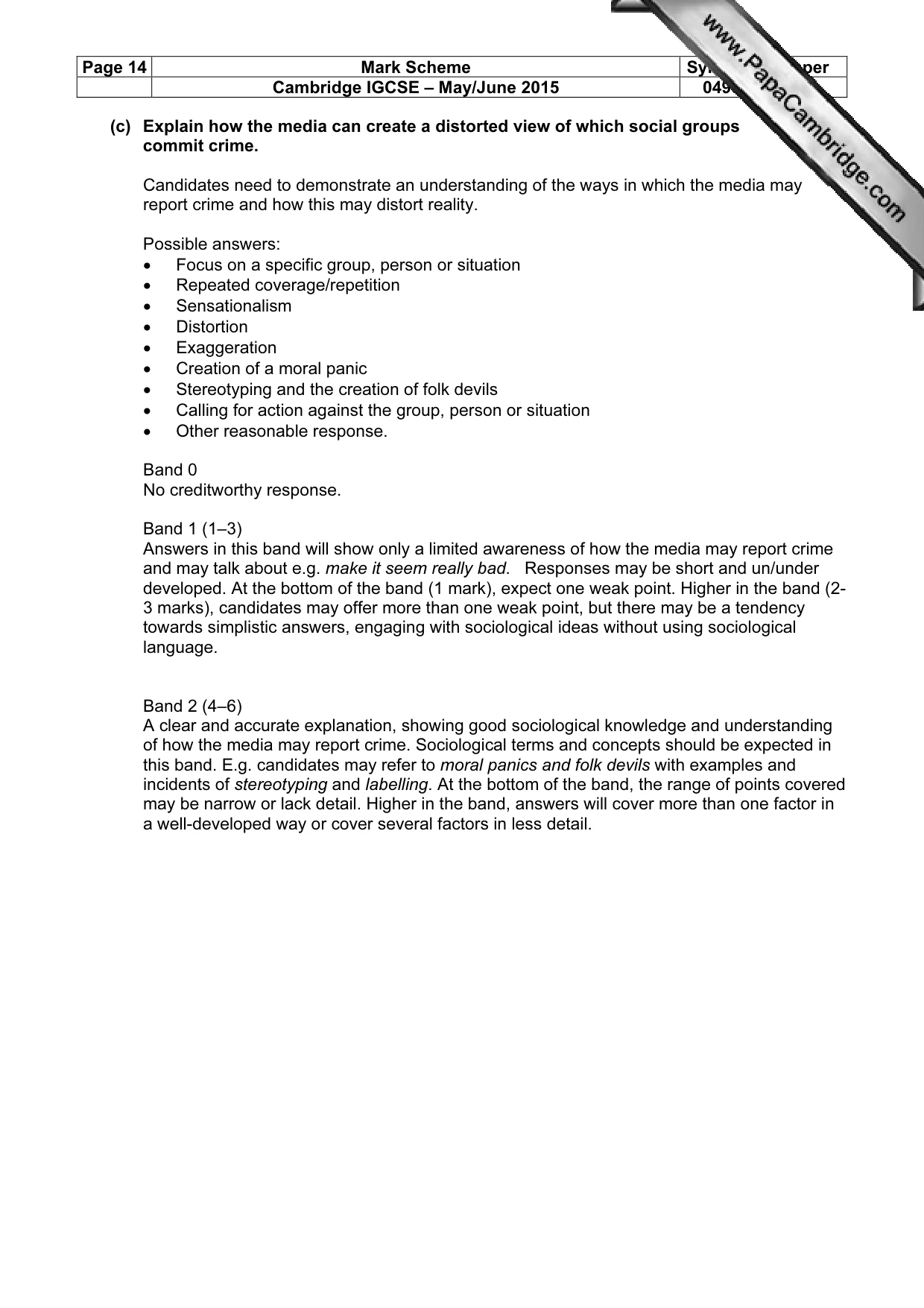Mark scheme, page 14 of 22