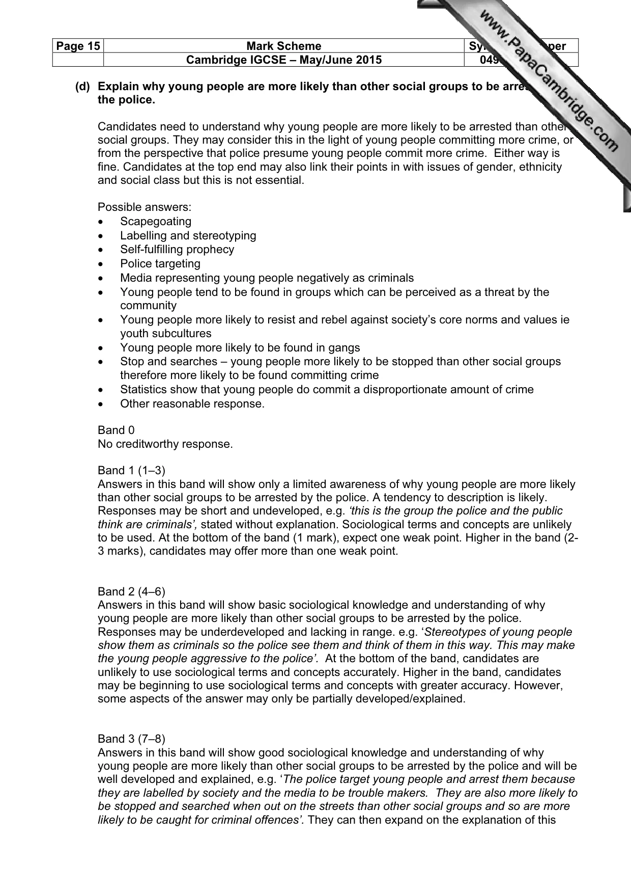 Mark scheme, page 15 of 22
