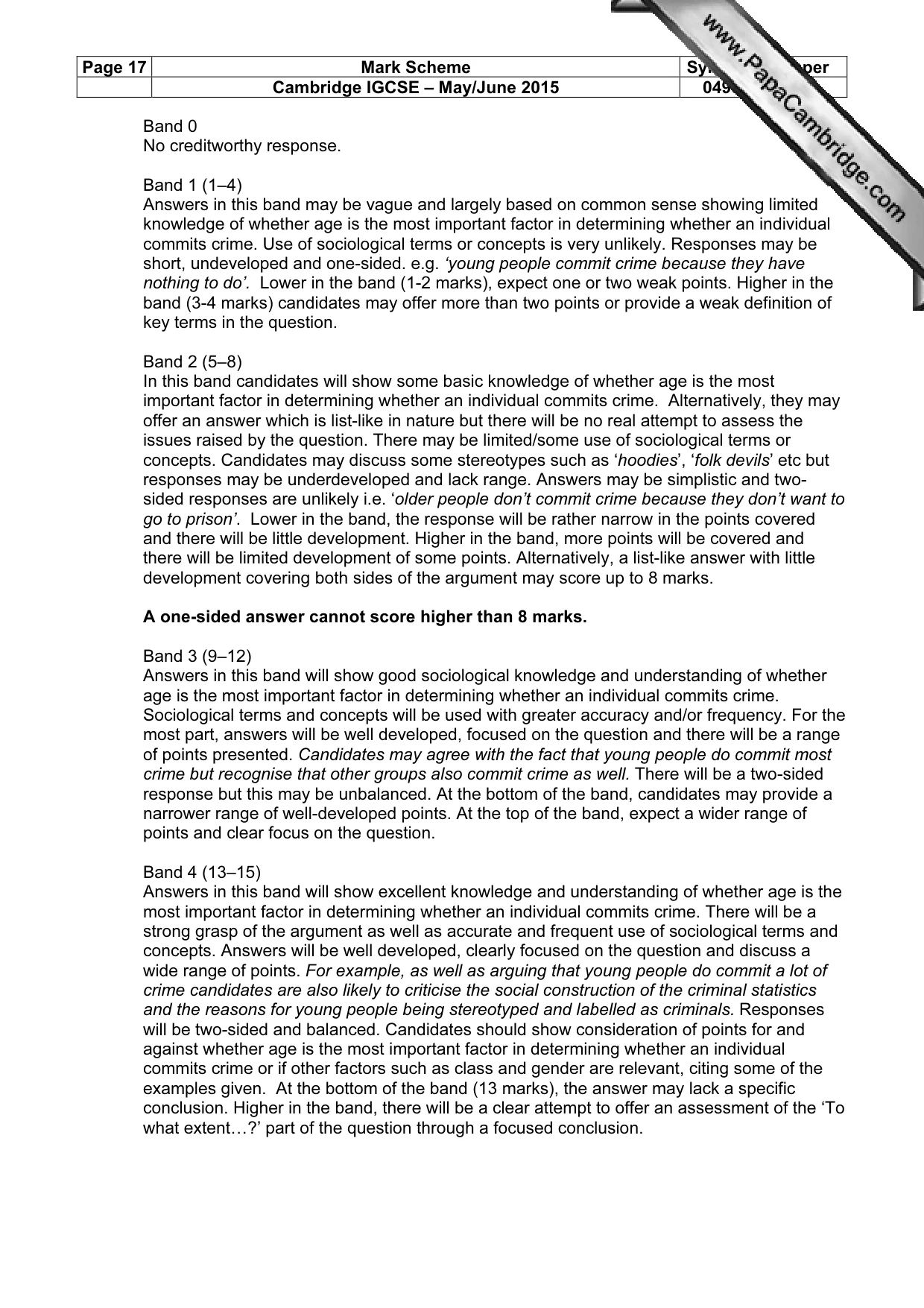 Mark scheme, page 17 of 22