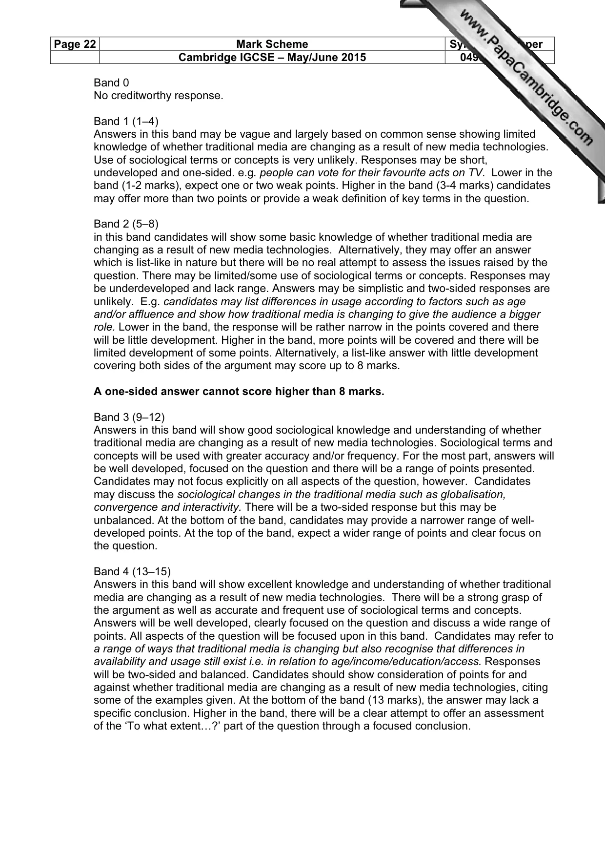 Mark scheme, page 22 of 22