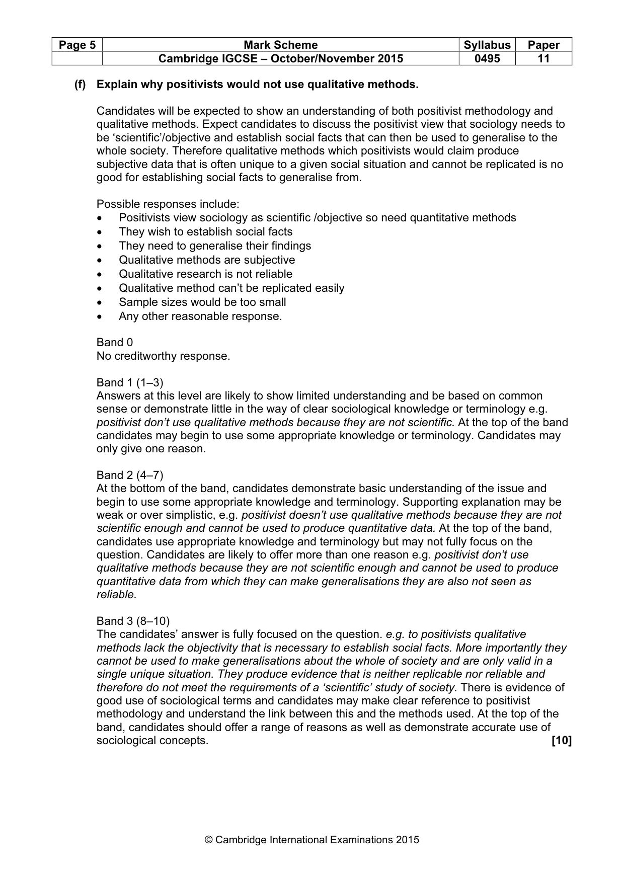 Mark scheme, page 5 of 15