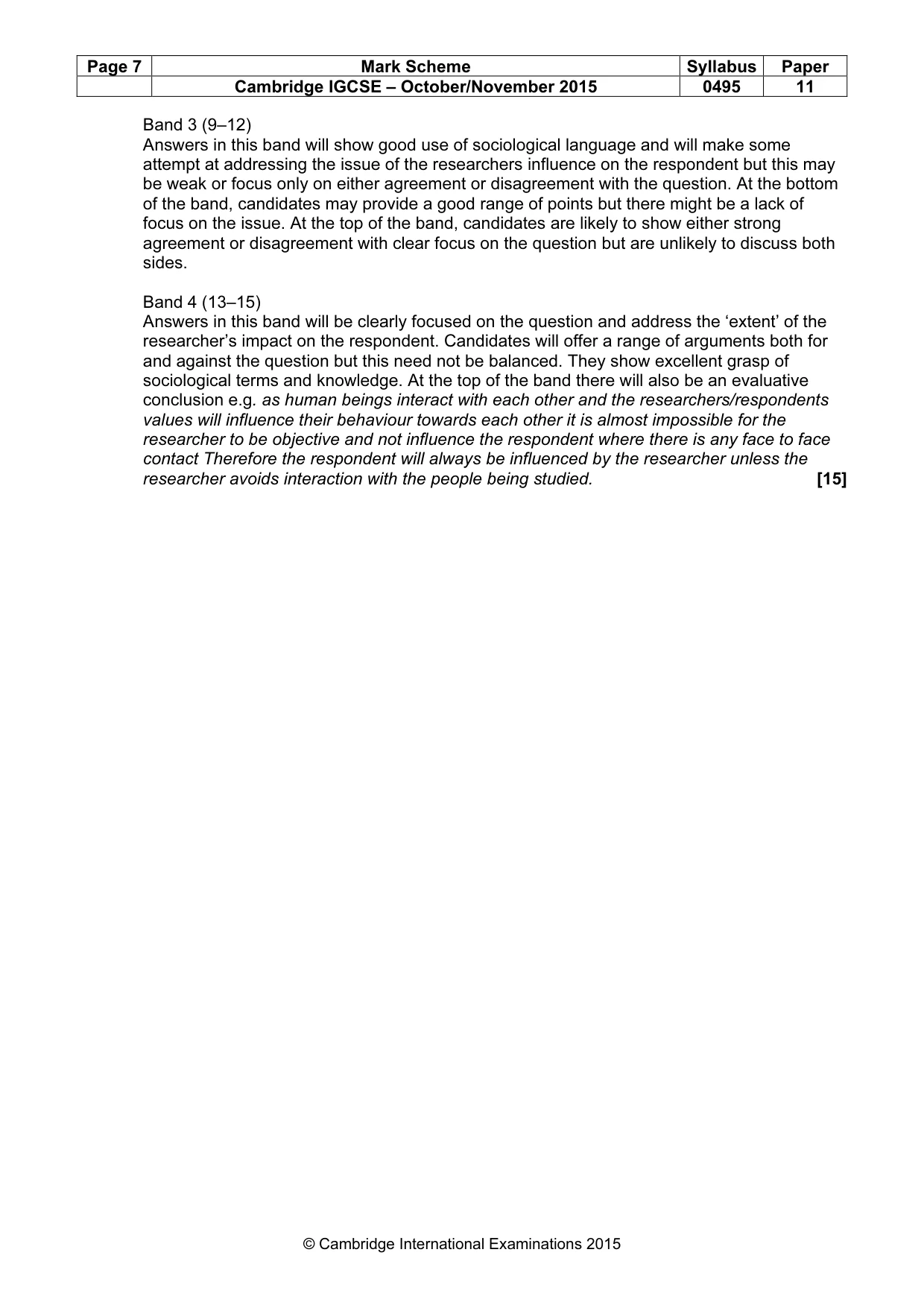 Mark scheme, page 7 of 15