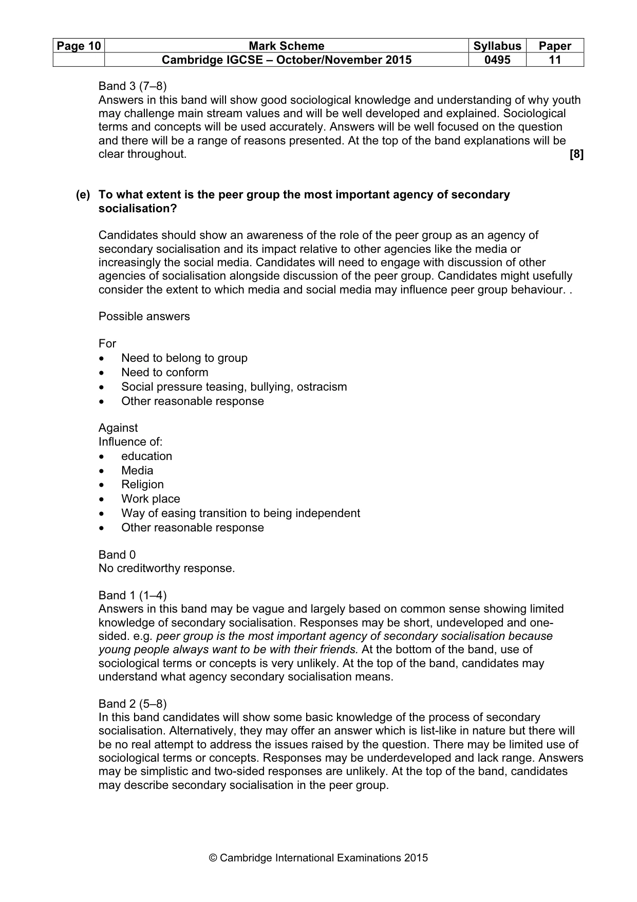Mark scheme, page 10 of 15