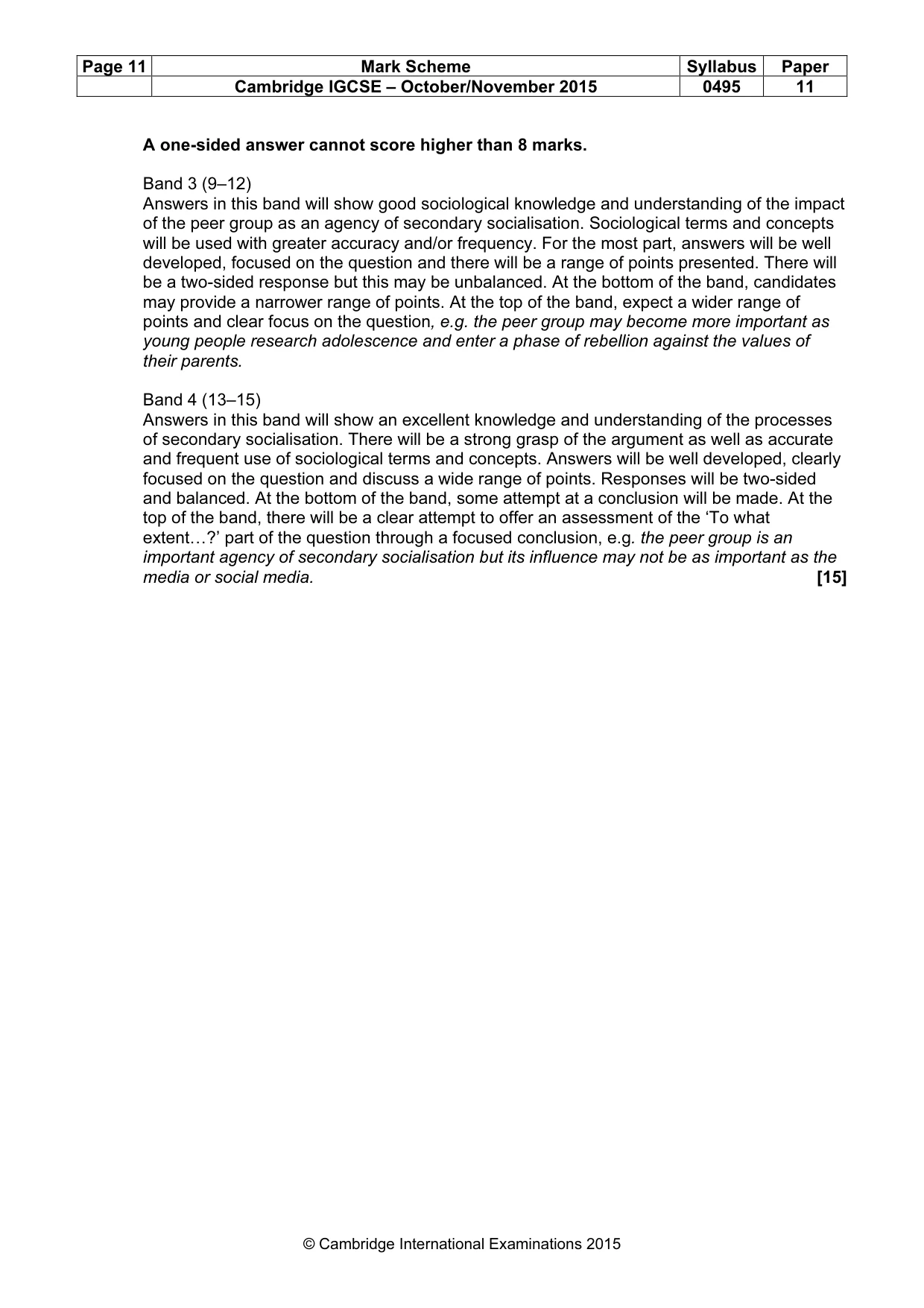 Mark scheme, page 11 of 15