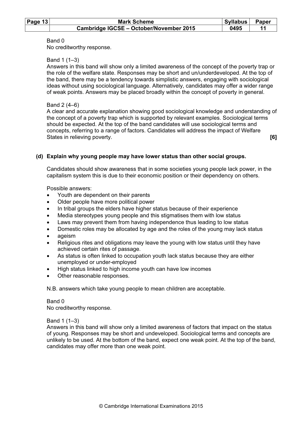Mark scheme, page 13 of 15