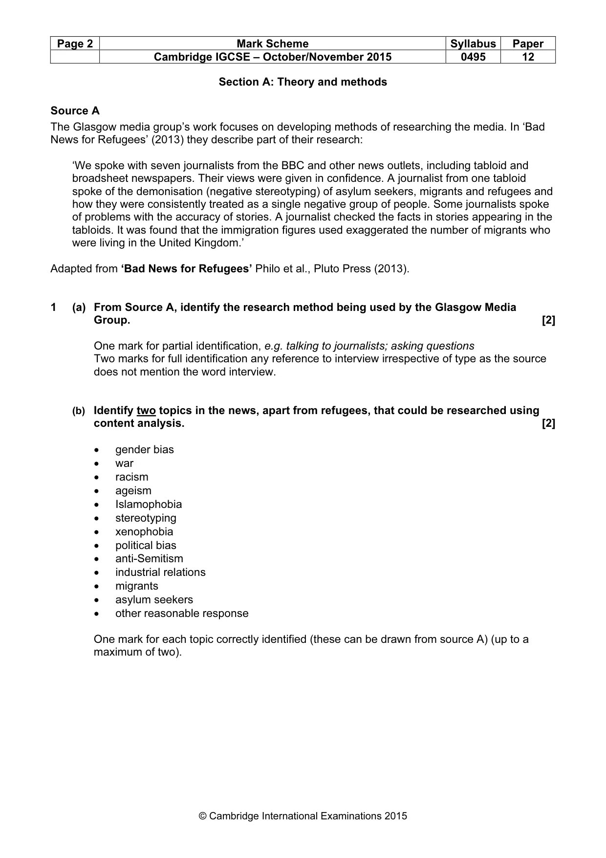 Mark scheme, page 2 of 14