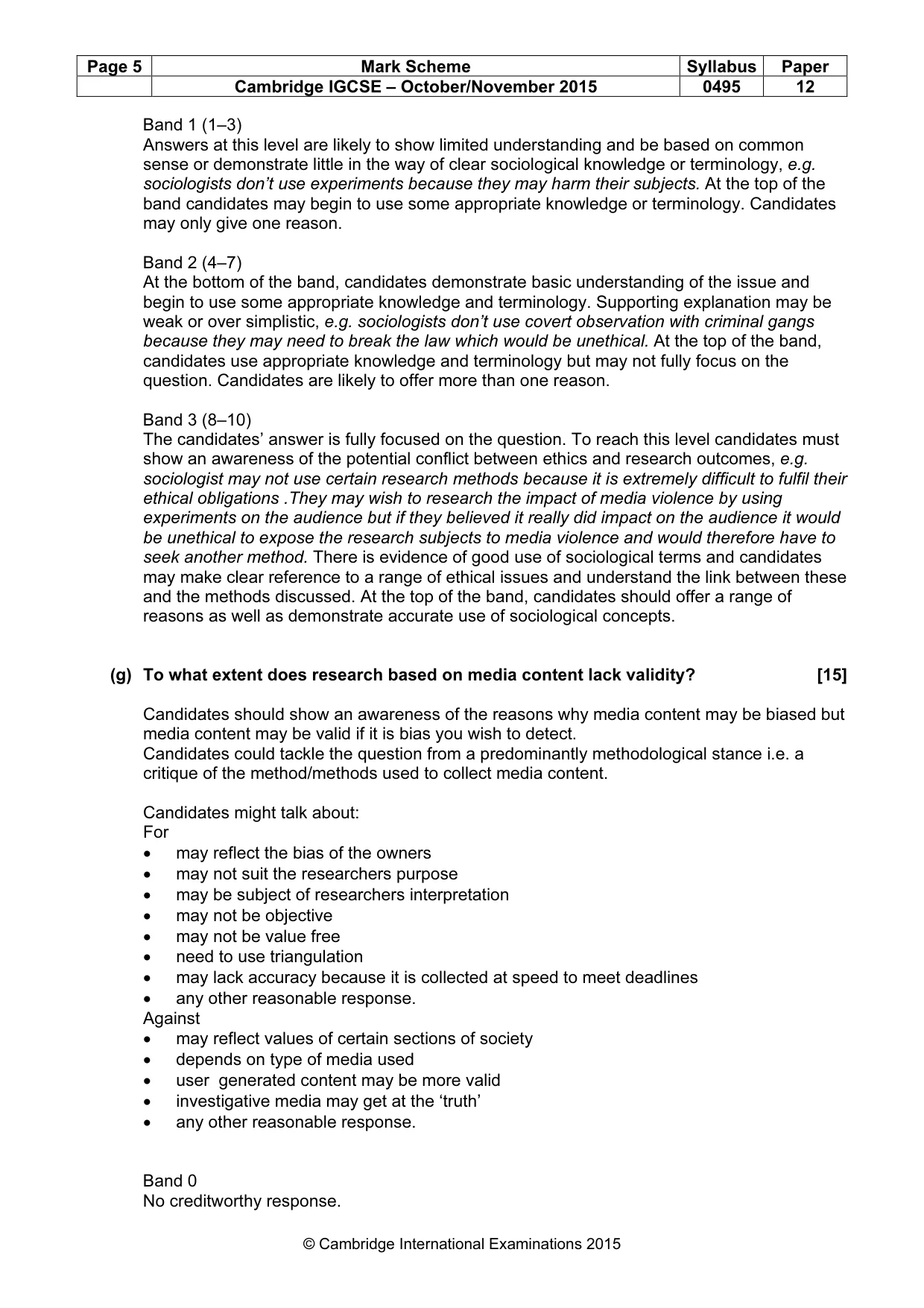 Mark scheme, page 5 of 14