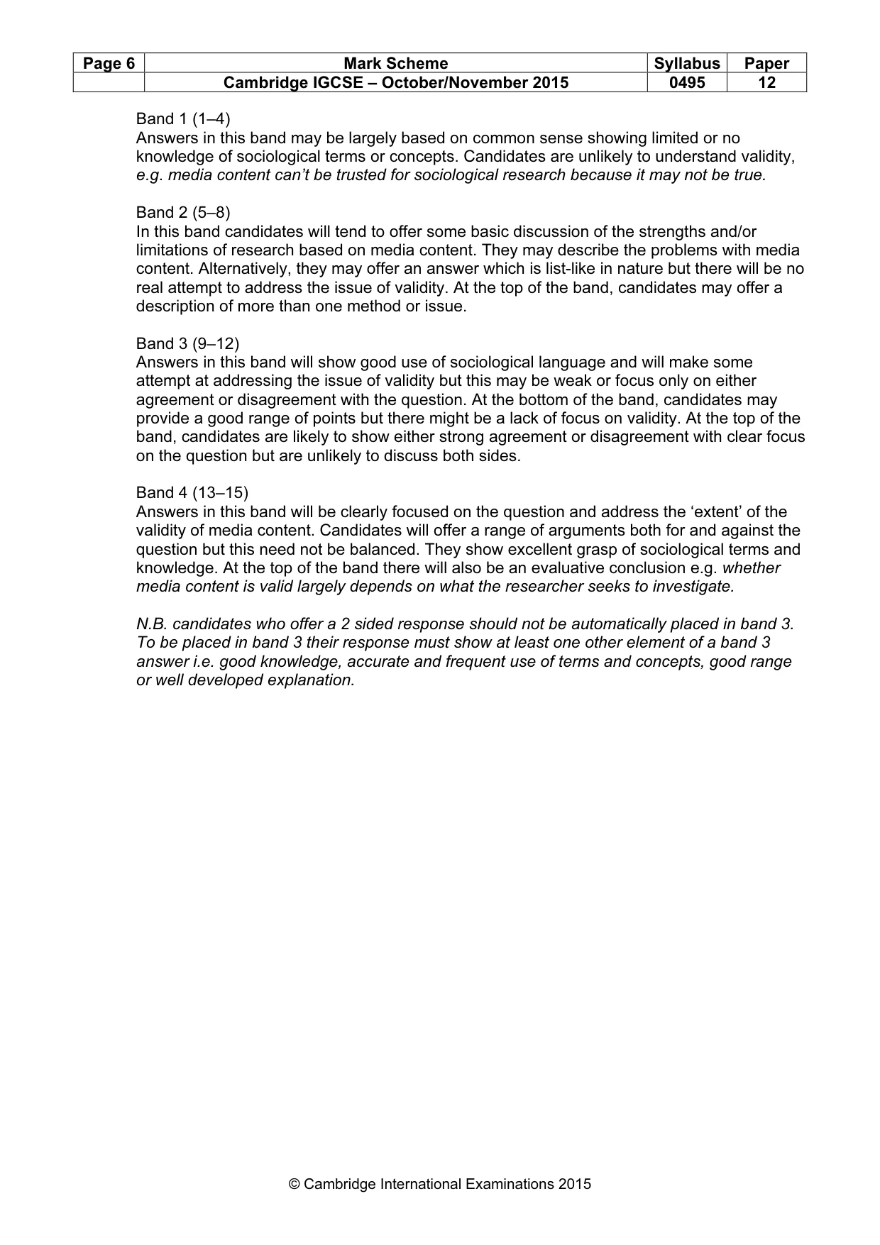 Mark scheme, page 6 of 14