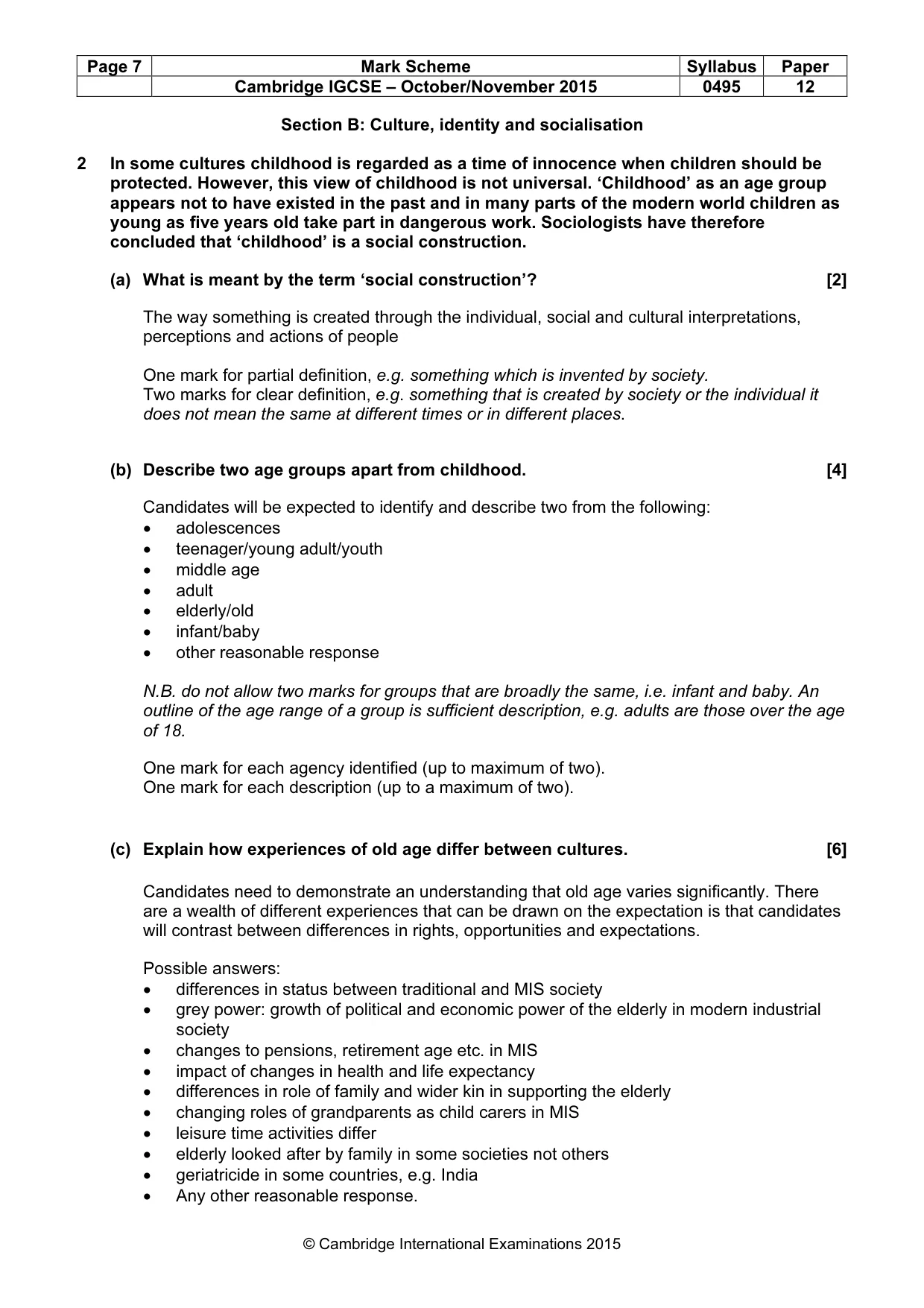 Mark scheme, page 7 of 14