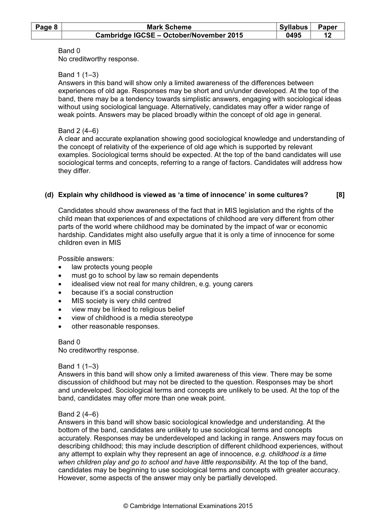 Mark scheme, page 8 of 14