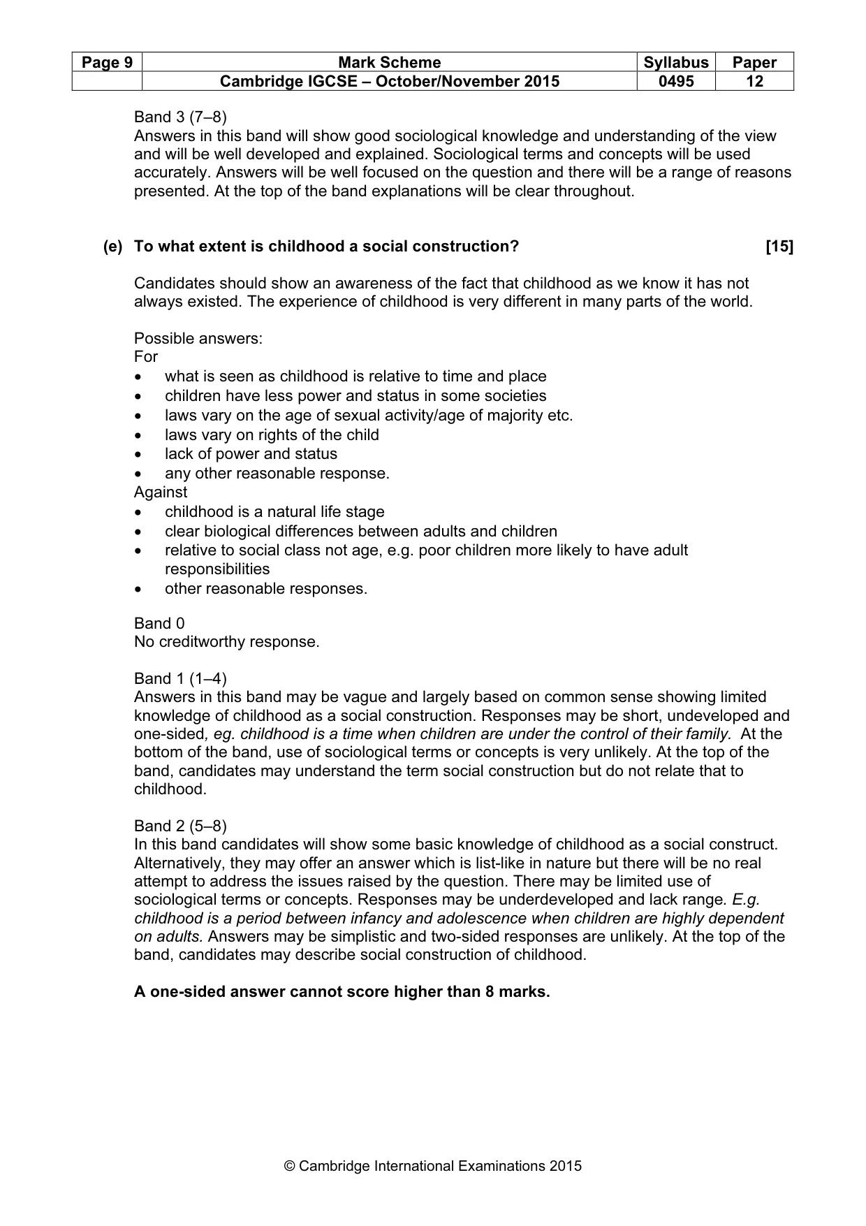 Mark scheme, page 9 of 14