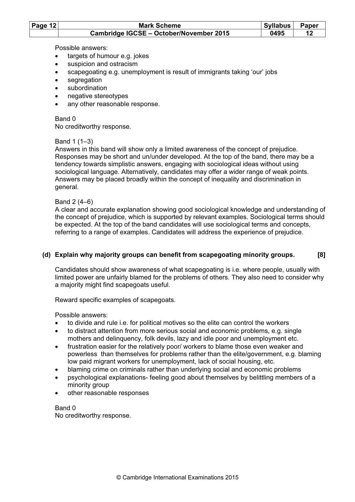 Mark scheme, page 12 of 14