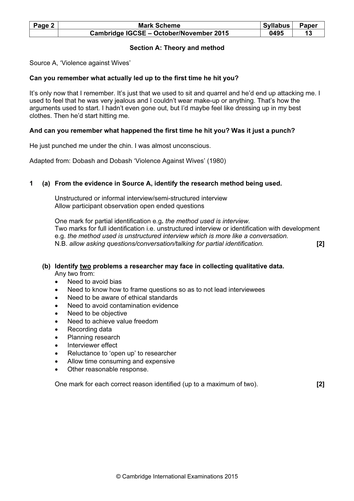 Mark scheme, page 2 of 15