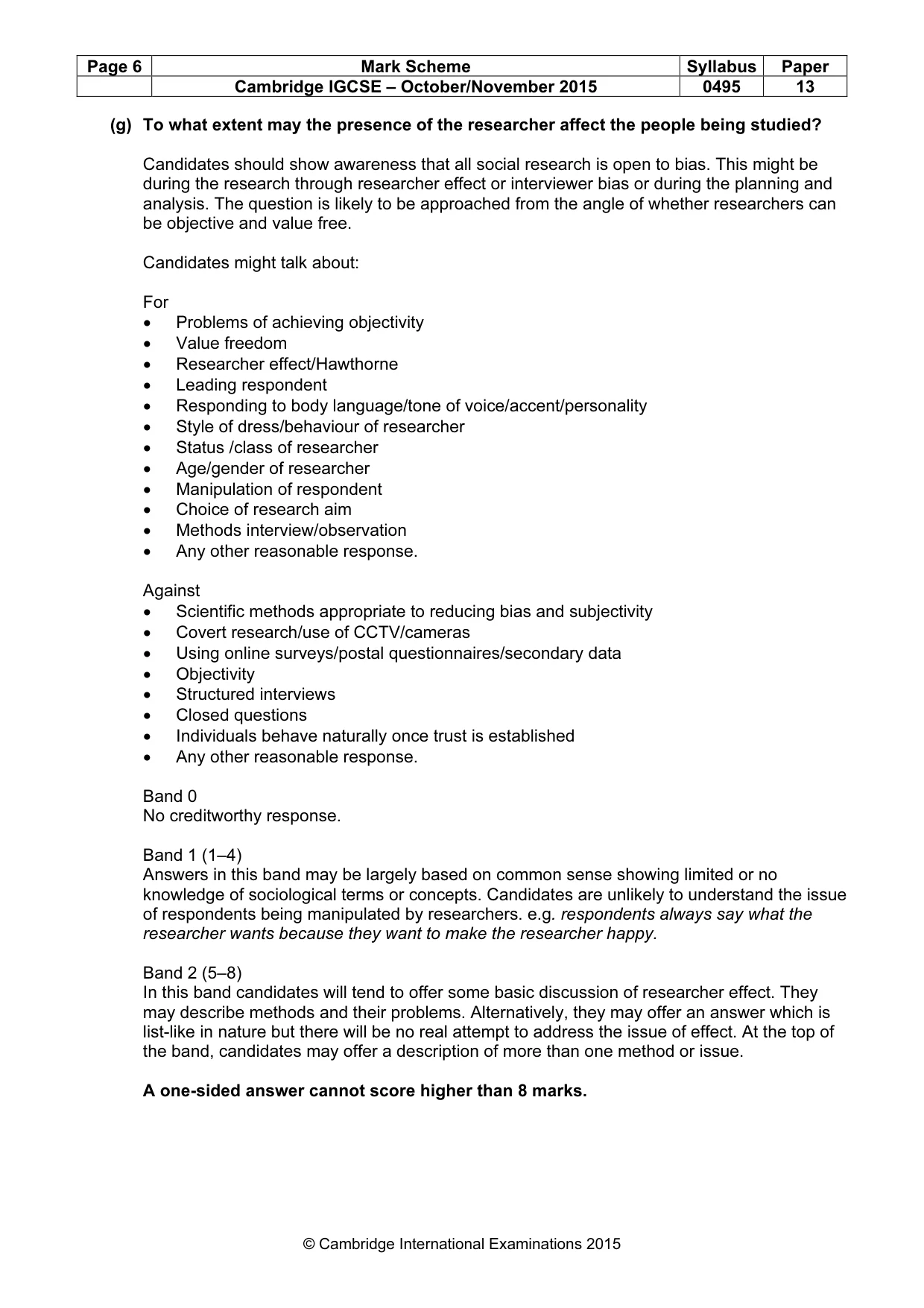 Mark scheme, page 6 of 15