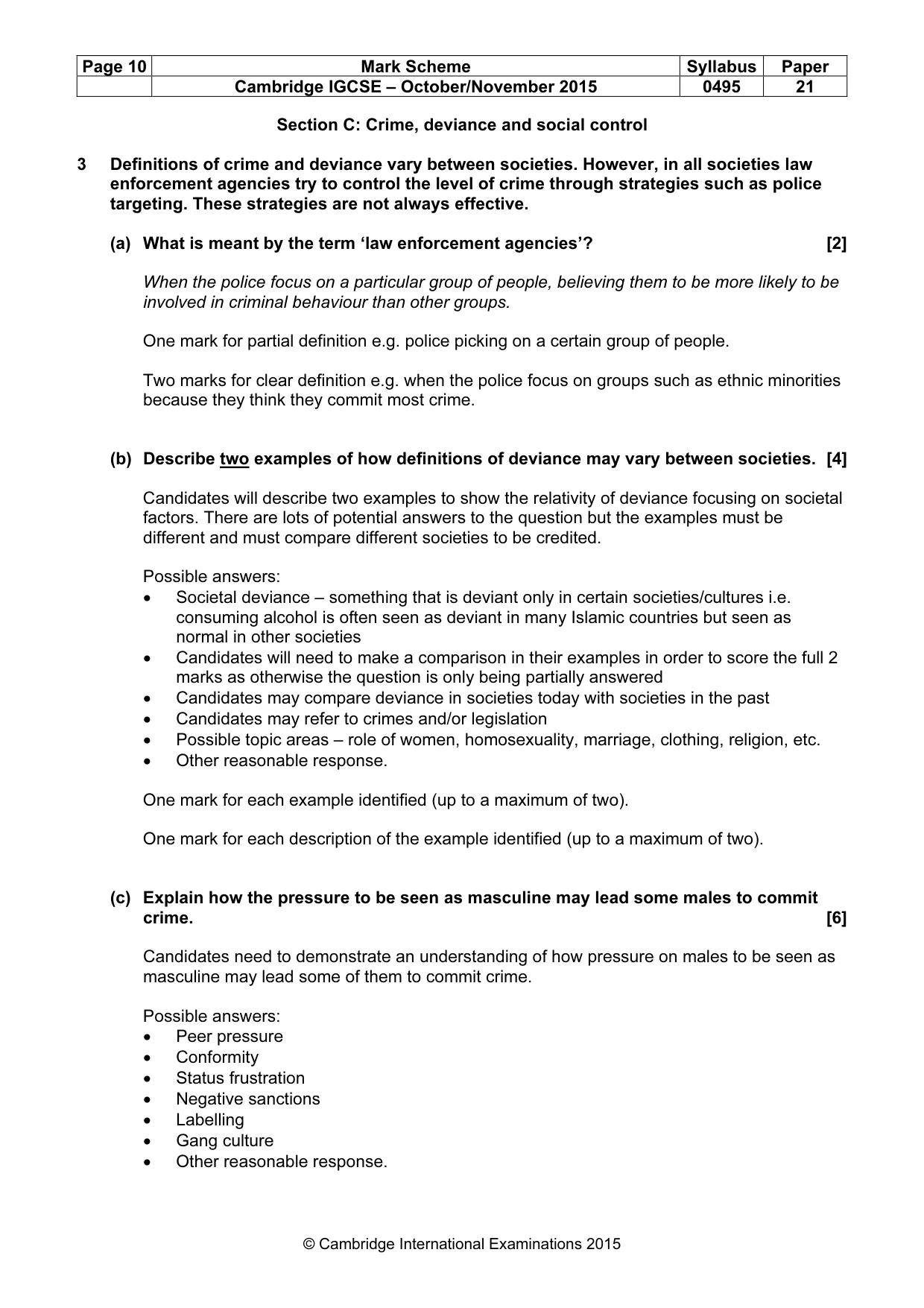 Mark scheme, page 10 of 17