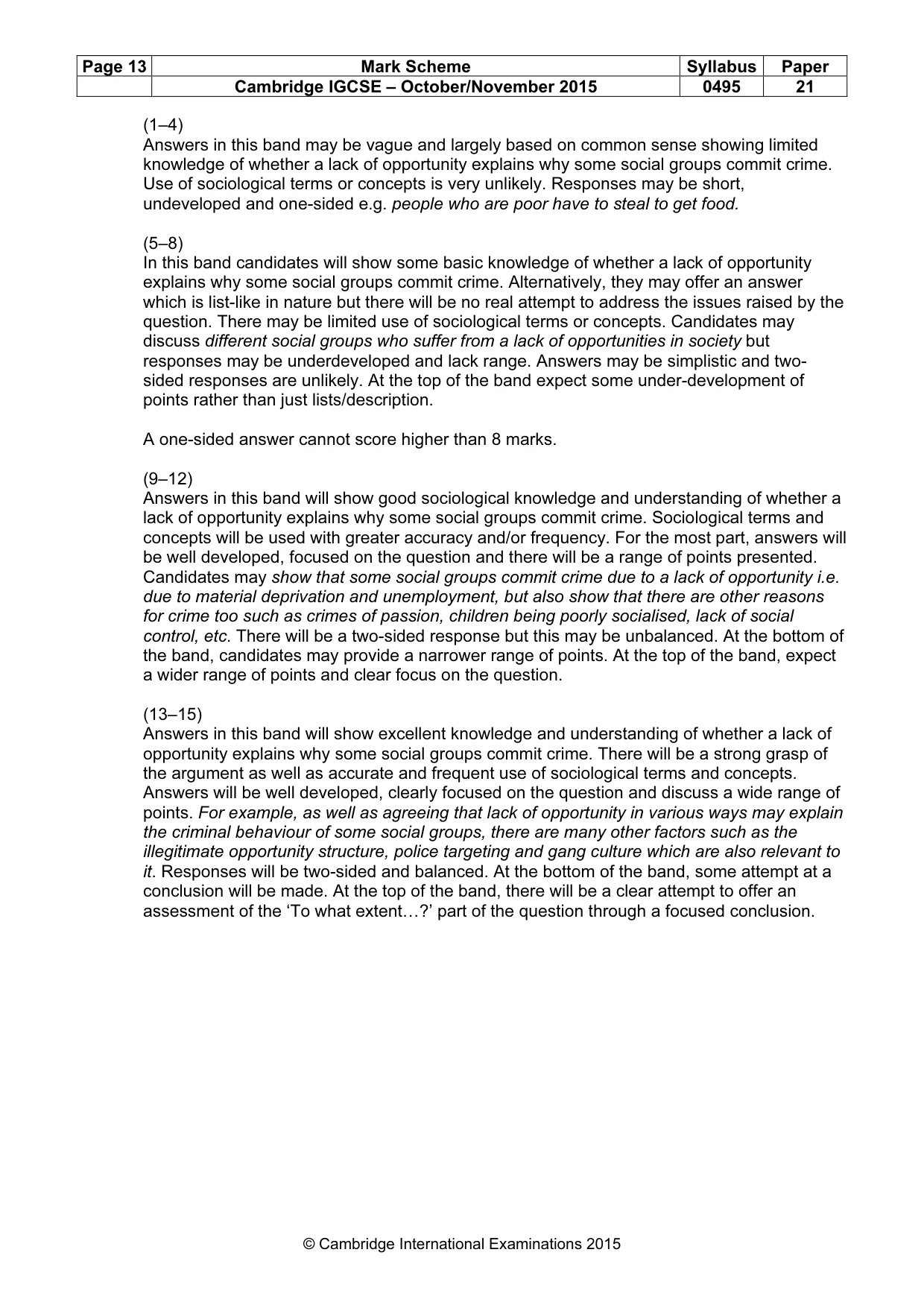 Mark scheme, page 13 of 17